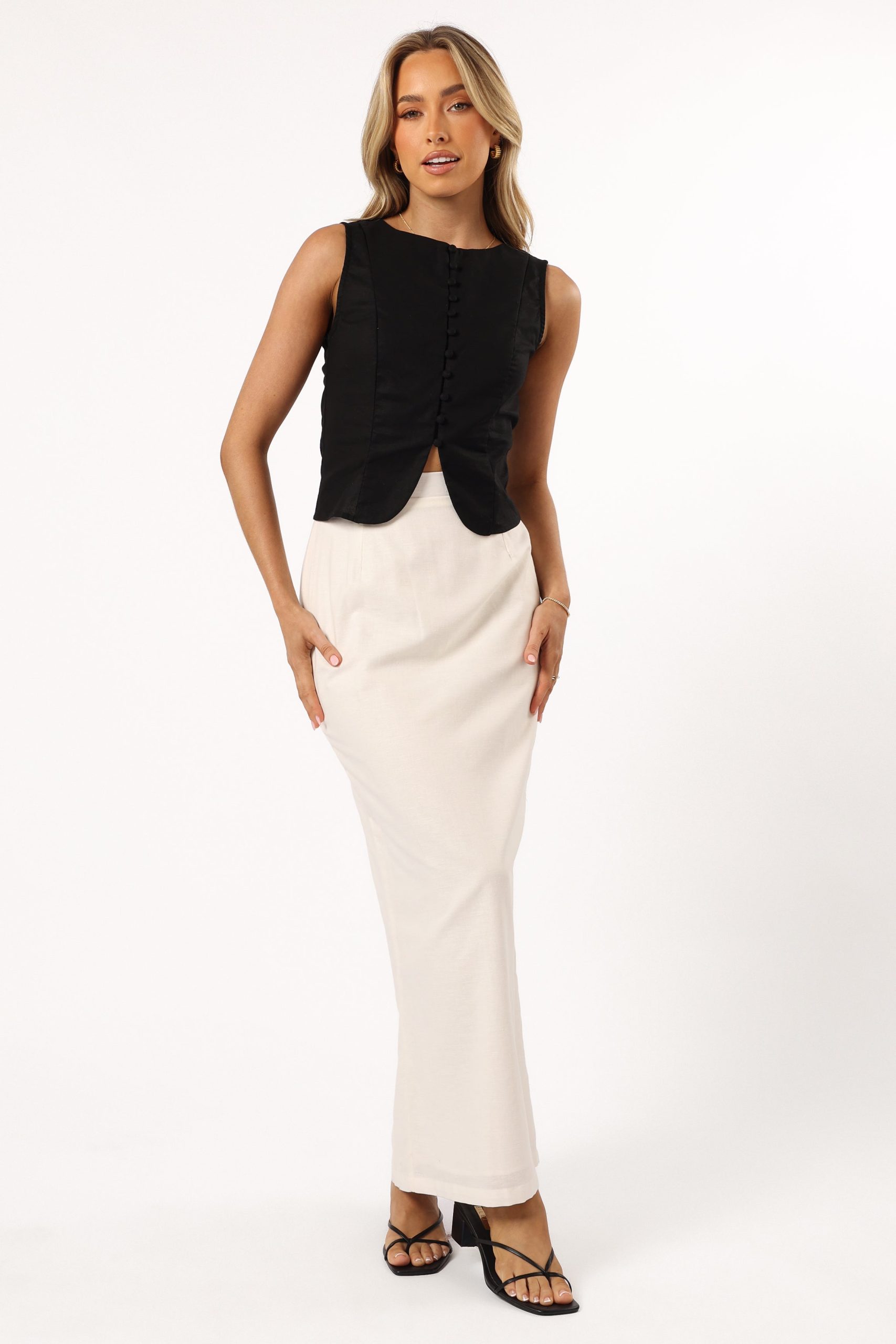 Daniella Linen Vest - Black - Image 6