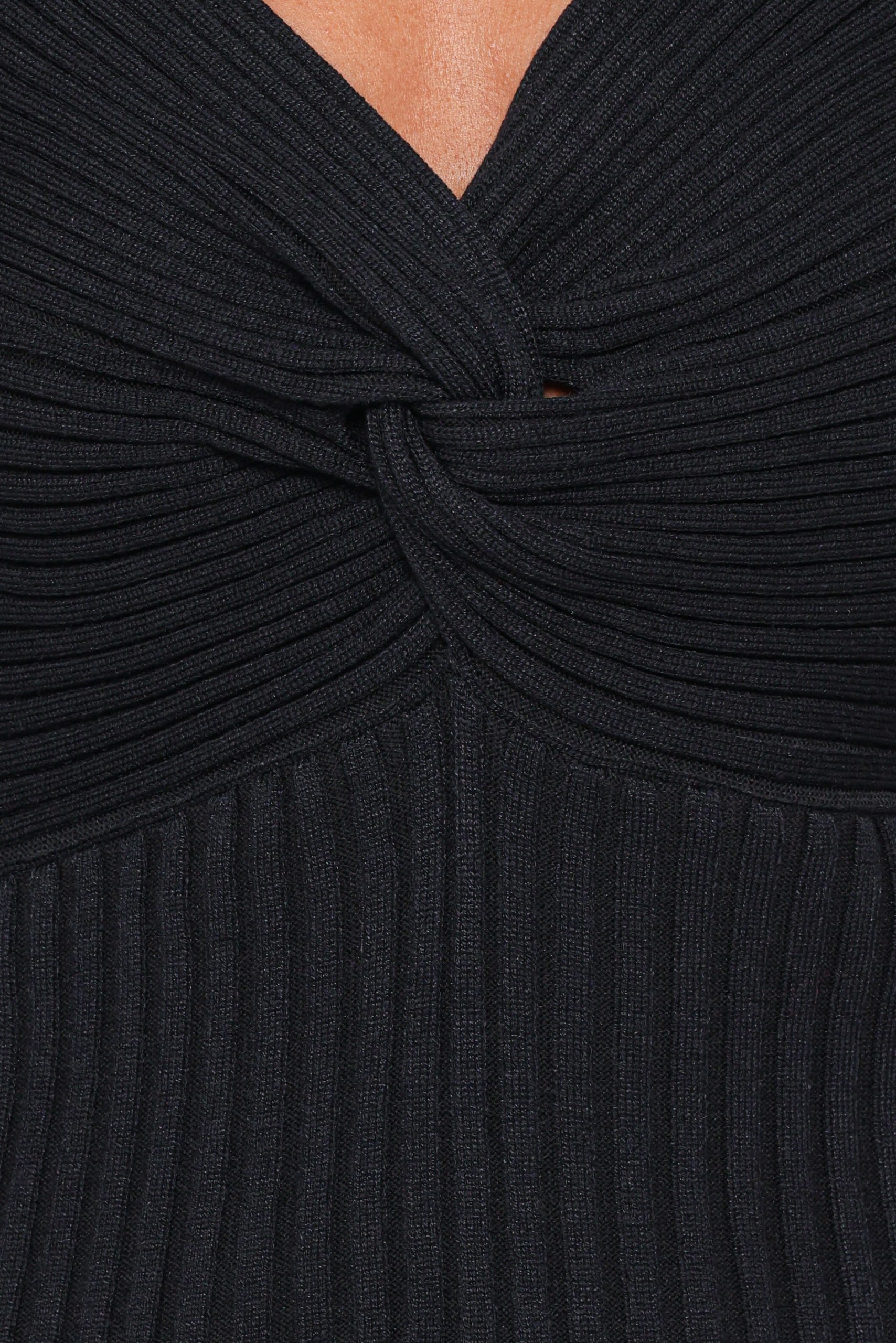 Demi Twist Detail Knit Top - Black - Image 6
