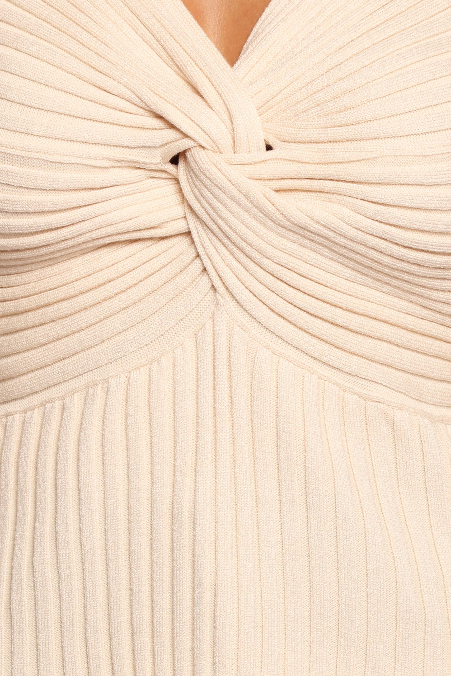 Demi Twist Detail Knit Top - Cream - Image 7