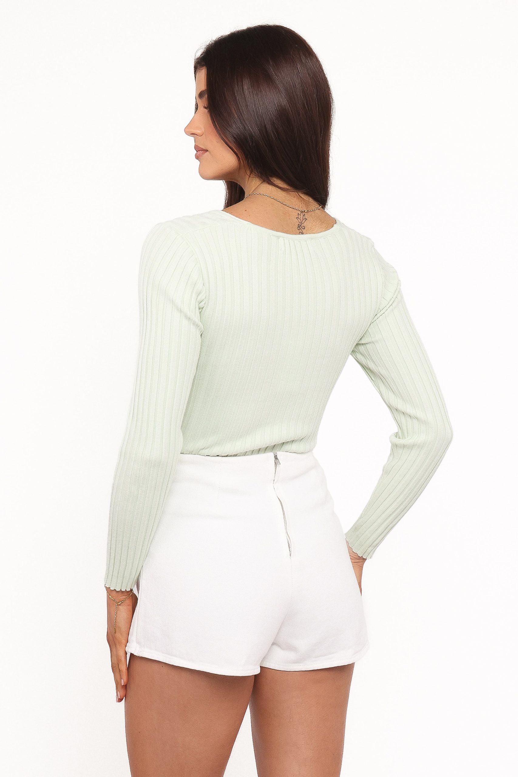 Demi Twist Detail Knit Top - Sage - Image 4