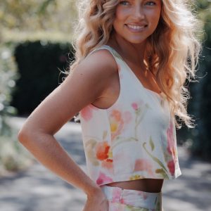 Devlin Top - Pink Garden Floral