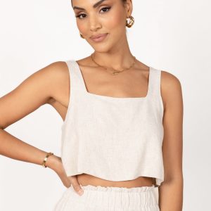 Eleanor Cropped Top - Beige