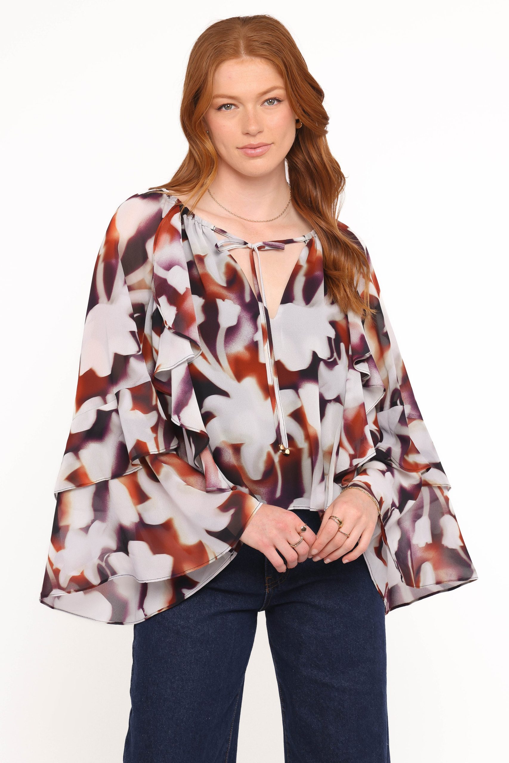 Elinor Top - Blurred Floral - Image 2