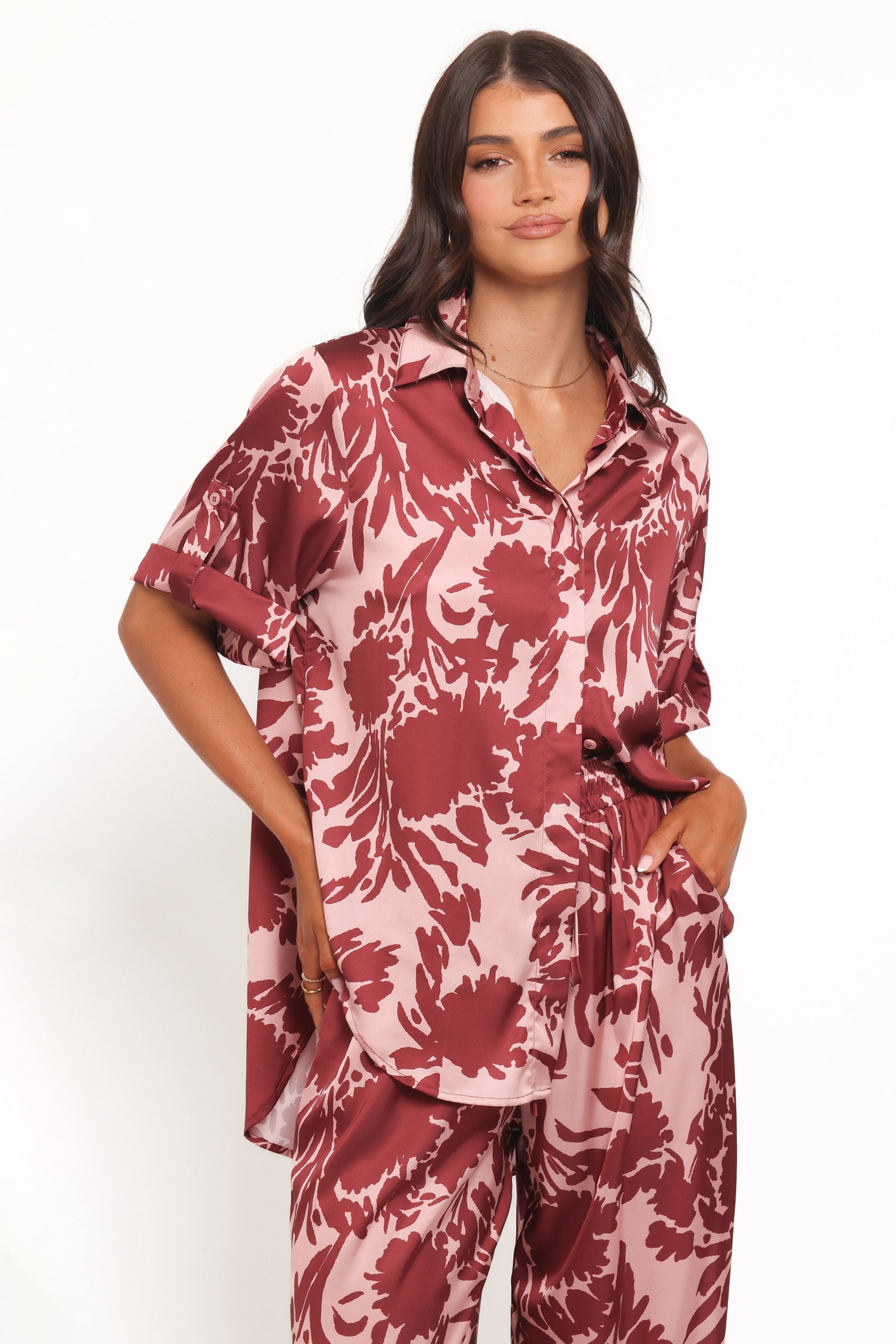 Elysia Shirt - Pink Burgundy - Image 2