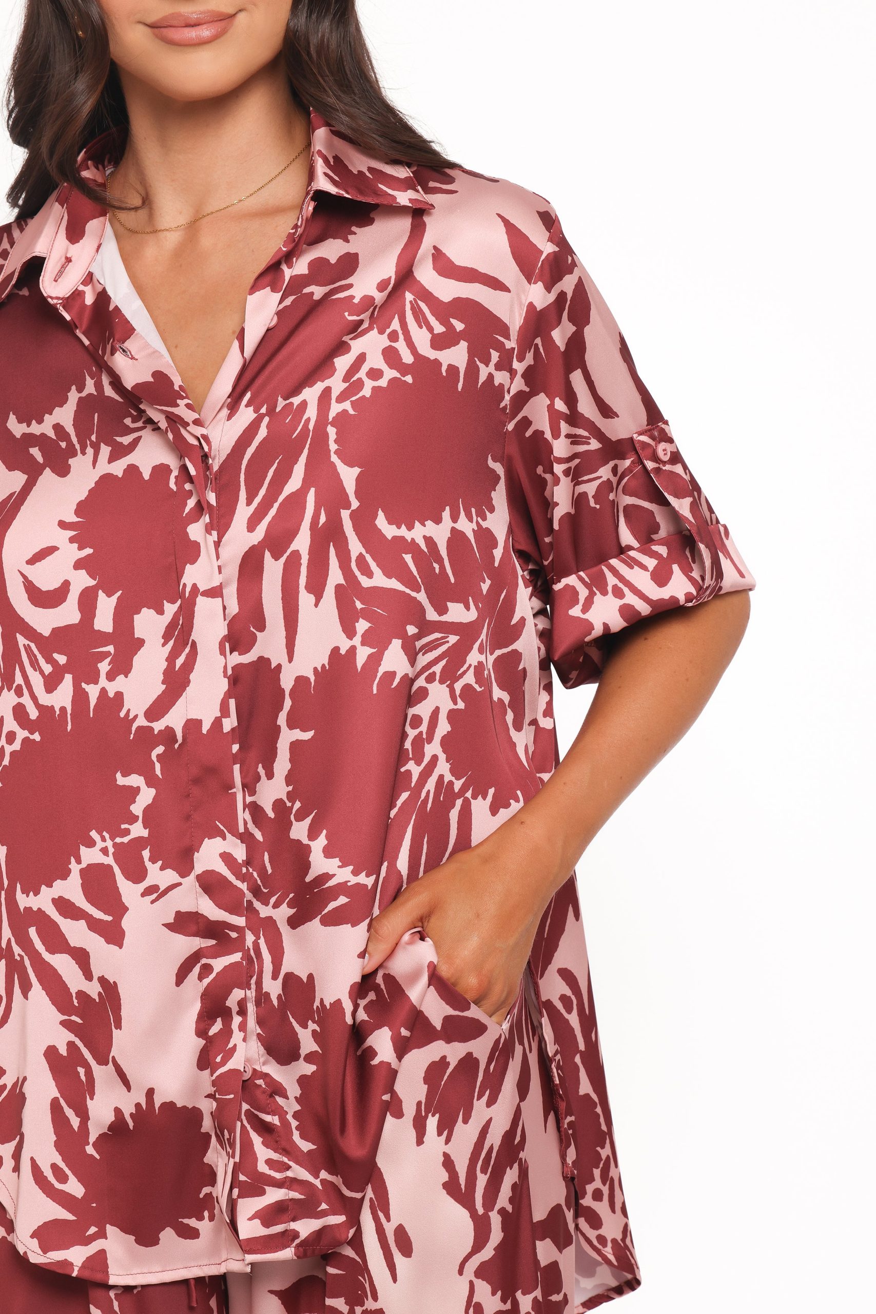 Elysia Shirt - Pink Burgundy - Image 3