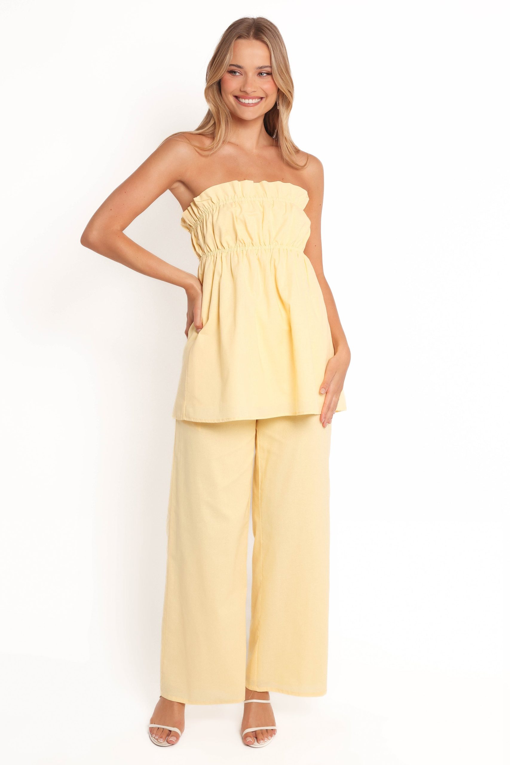 Ember Strapless Tunic Top - Butter Yellow - Image 7
