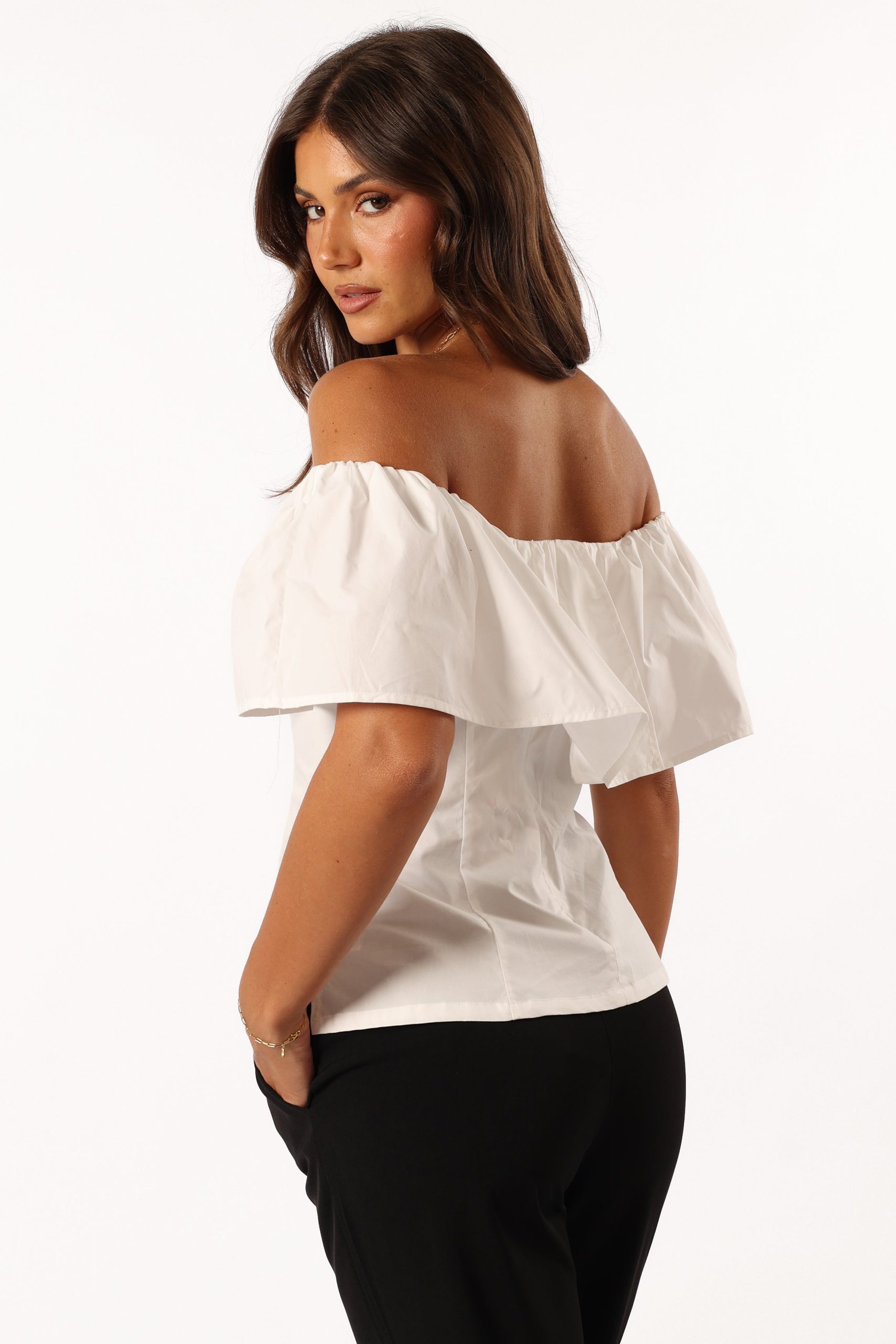 Emery Off the Shoulder Top - White - Image 4