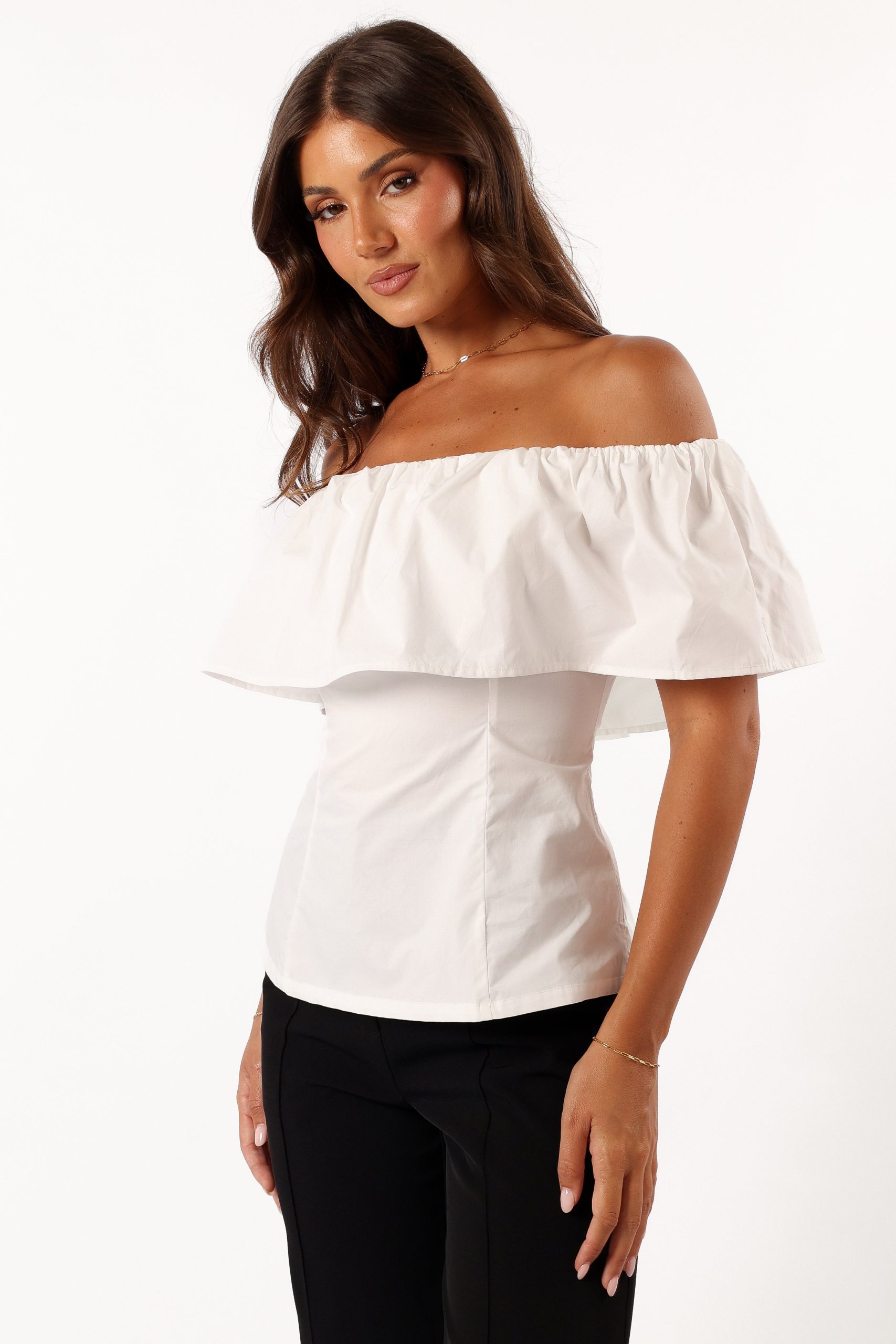 Emery Off the Shoulder Top - White - Image 3