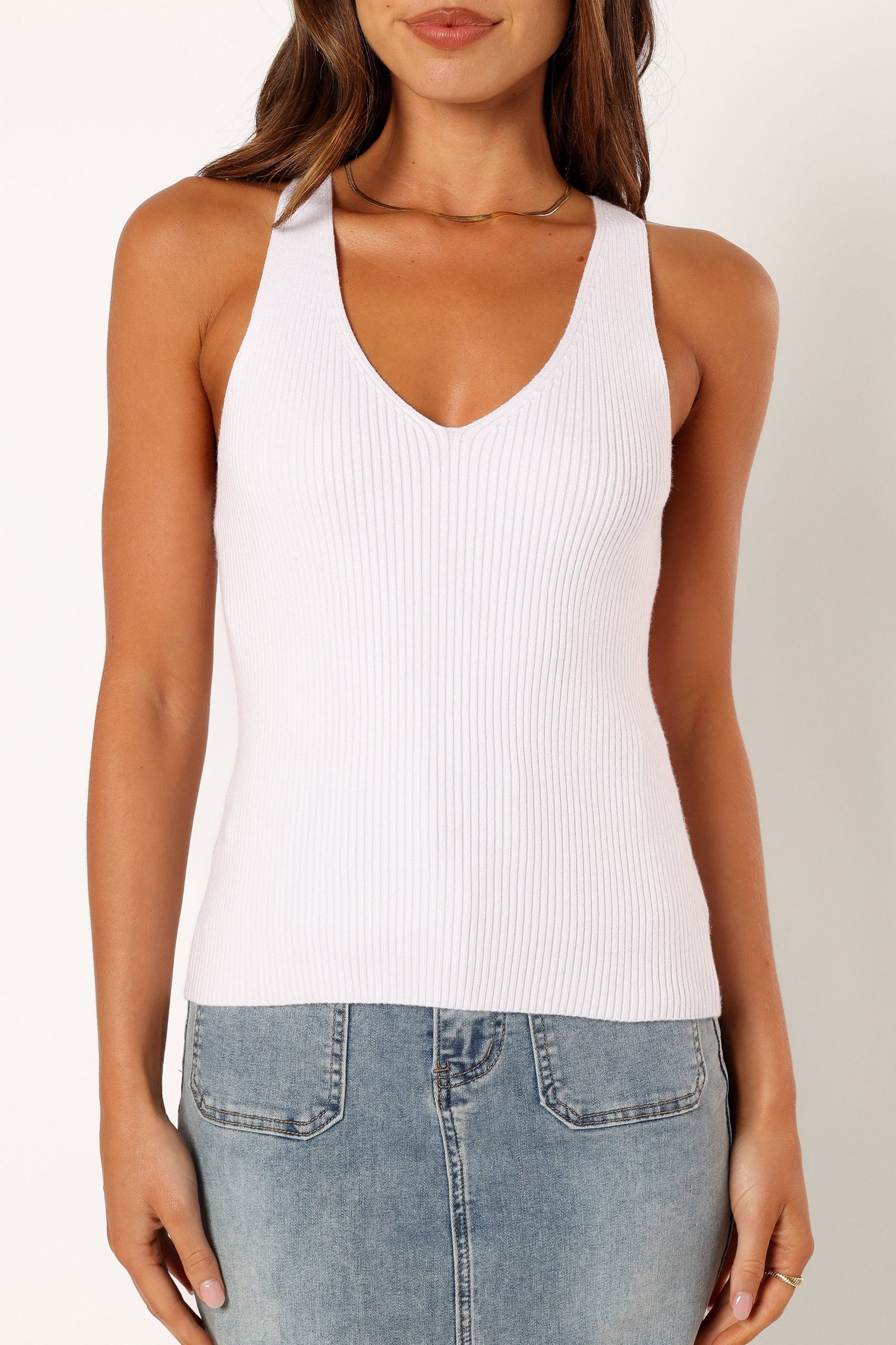 Emily Rib Top - White - Image 2