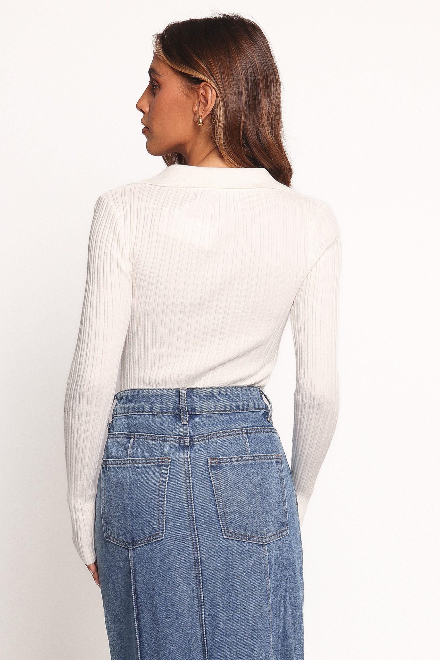 Emmerson Long Sleeve Knit Top - White - Image 5
