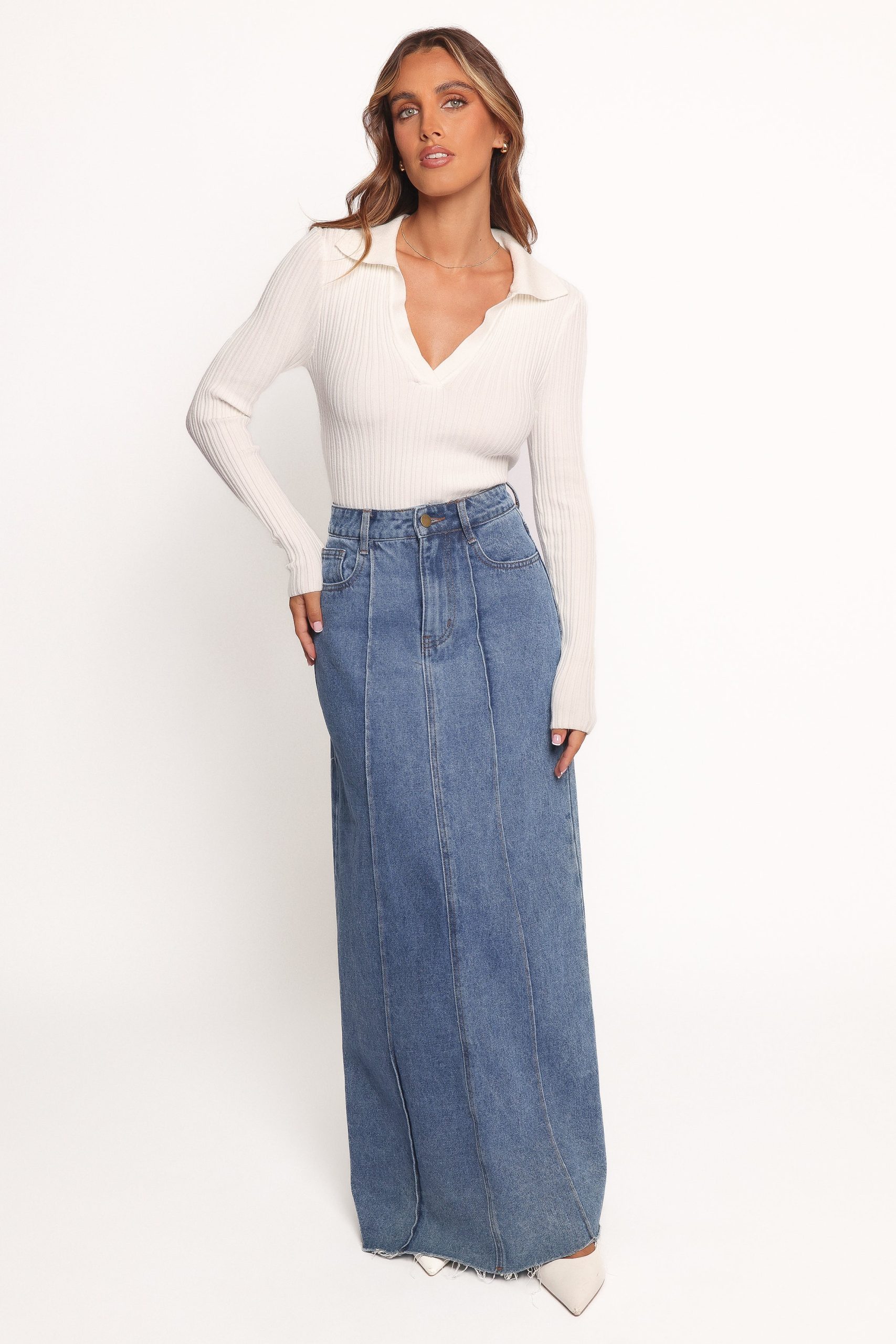 Emmerson Long Sleeve Knit Top - White - Image 6