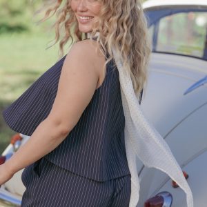 Enda Top - Navy White Stripe