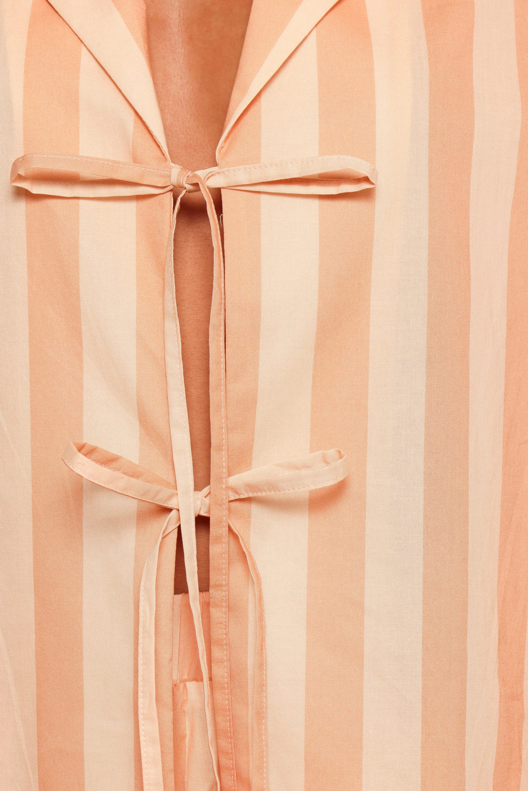 Essie Tie Front Shirt - Terracotta Stripe - Image 7