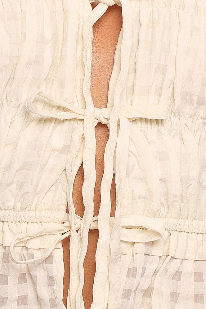 Farica Gingham Top - Cream - Image 6