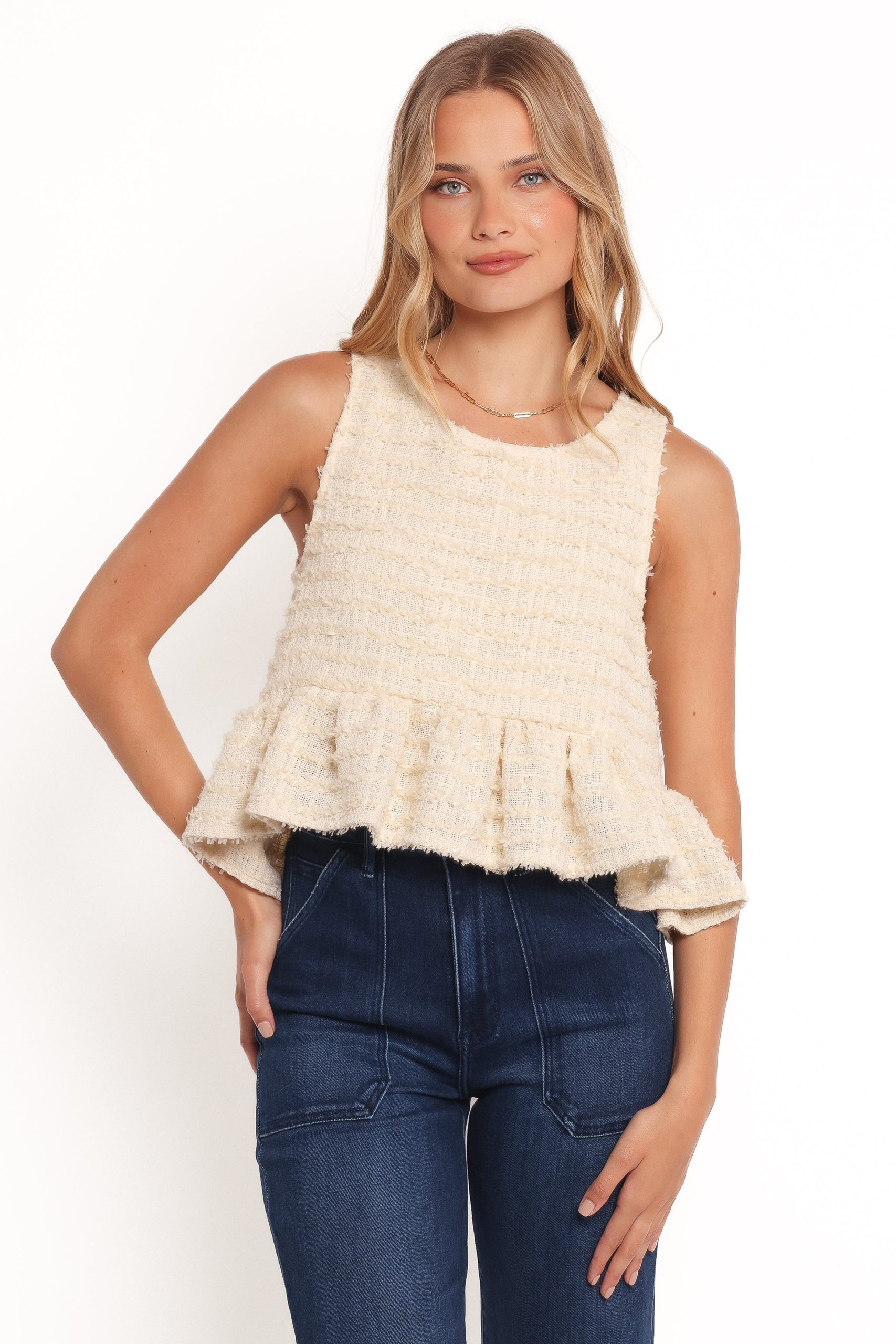 Fren Ruffle Top - Cream - Image 7