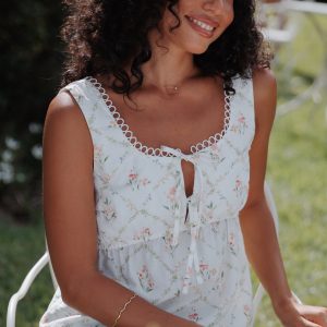 Gail Top - White Vintage Floral