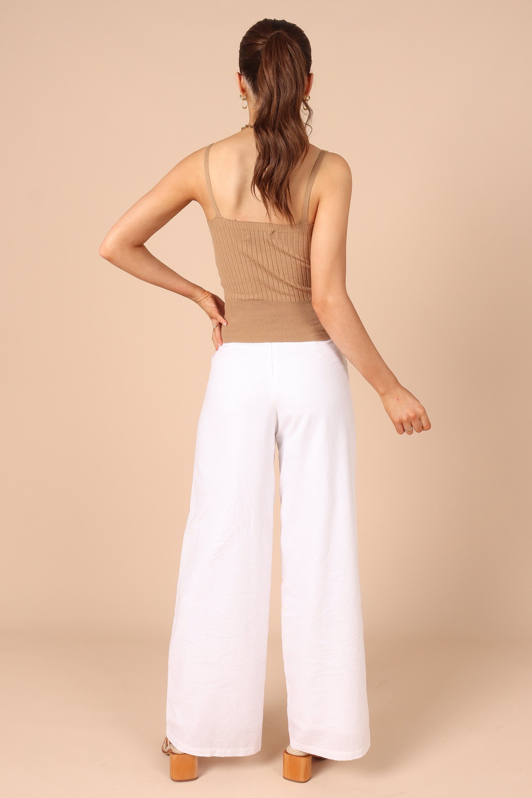 Gemma V Neck Tank Top - Camel - Image 4