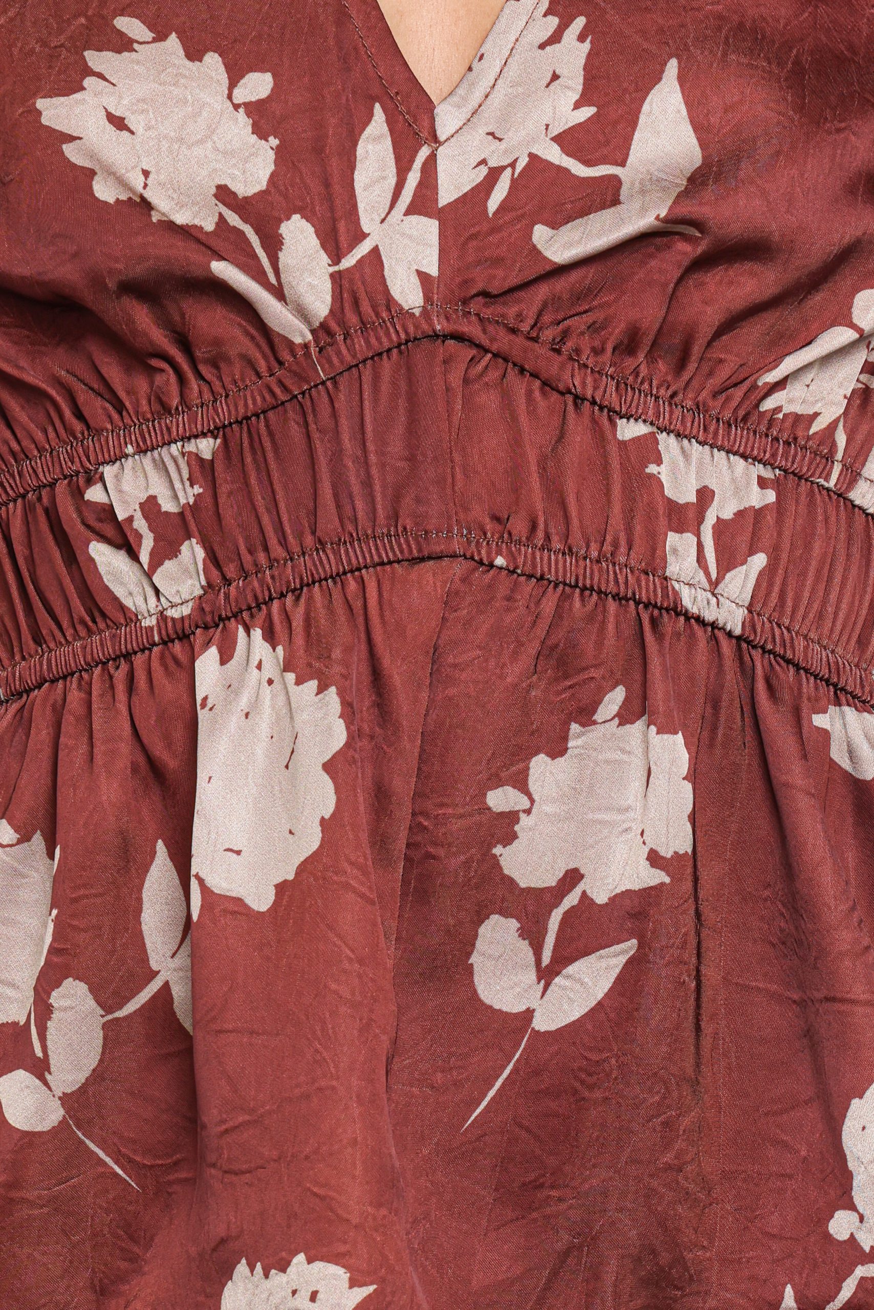 Griffin Peplum Blouse - Brown Floral - Image 5