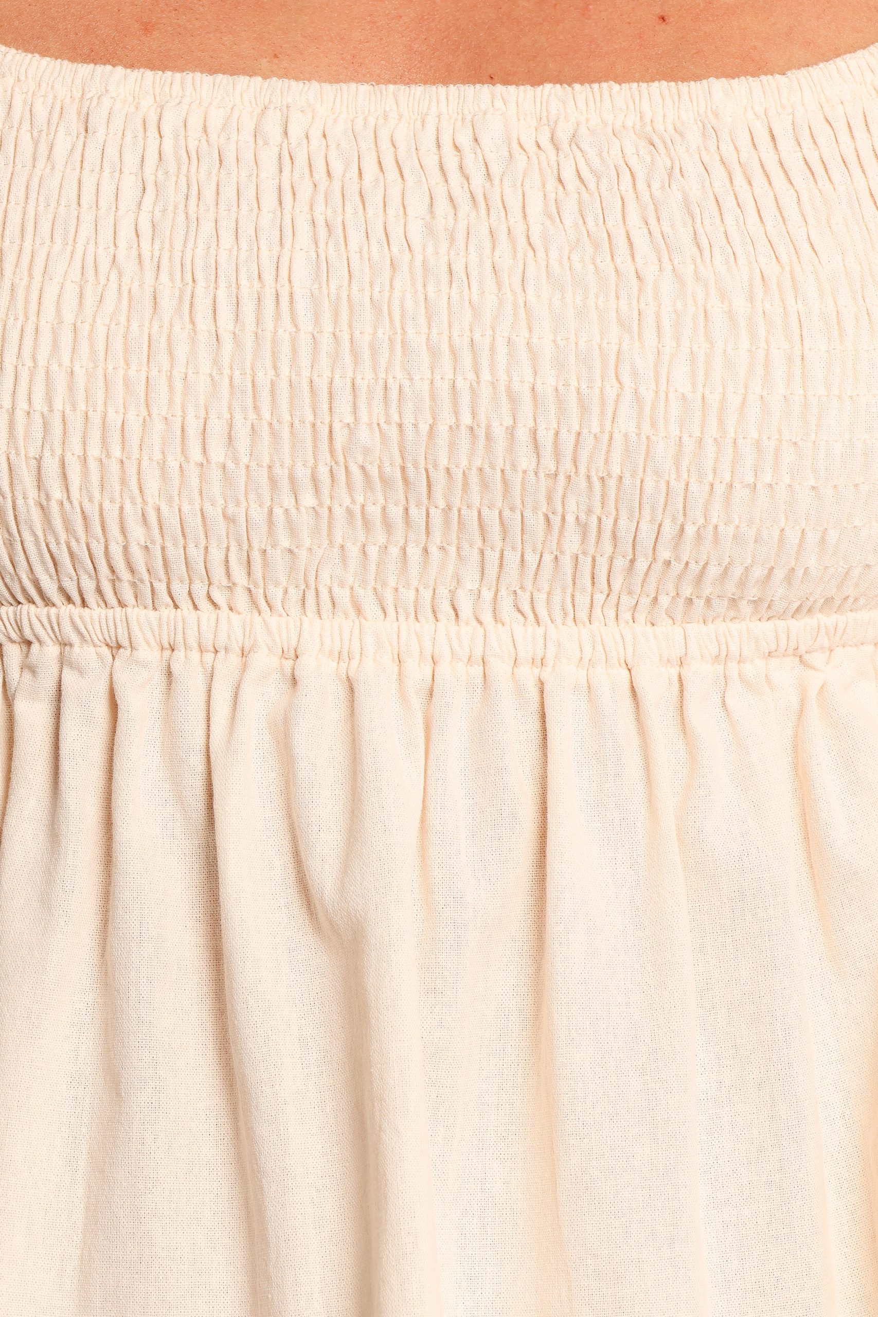Jemima Puff Sleeve Top - Beige - Image 9