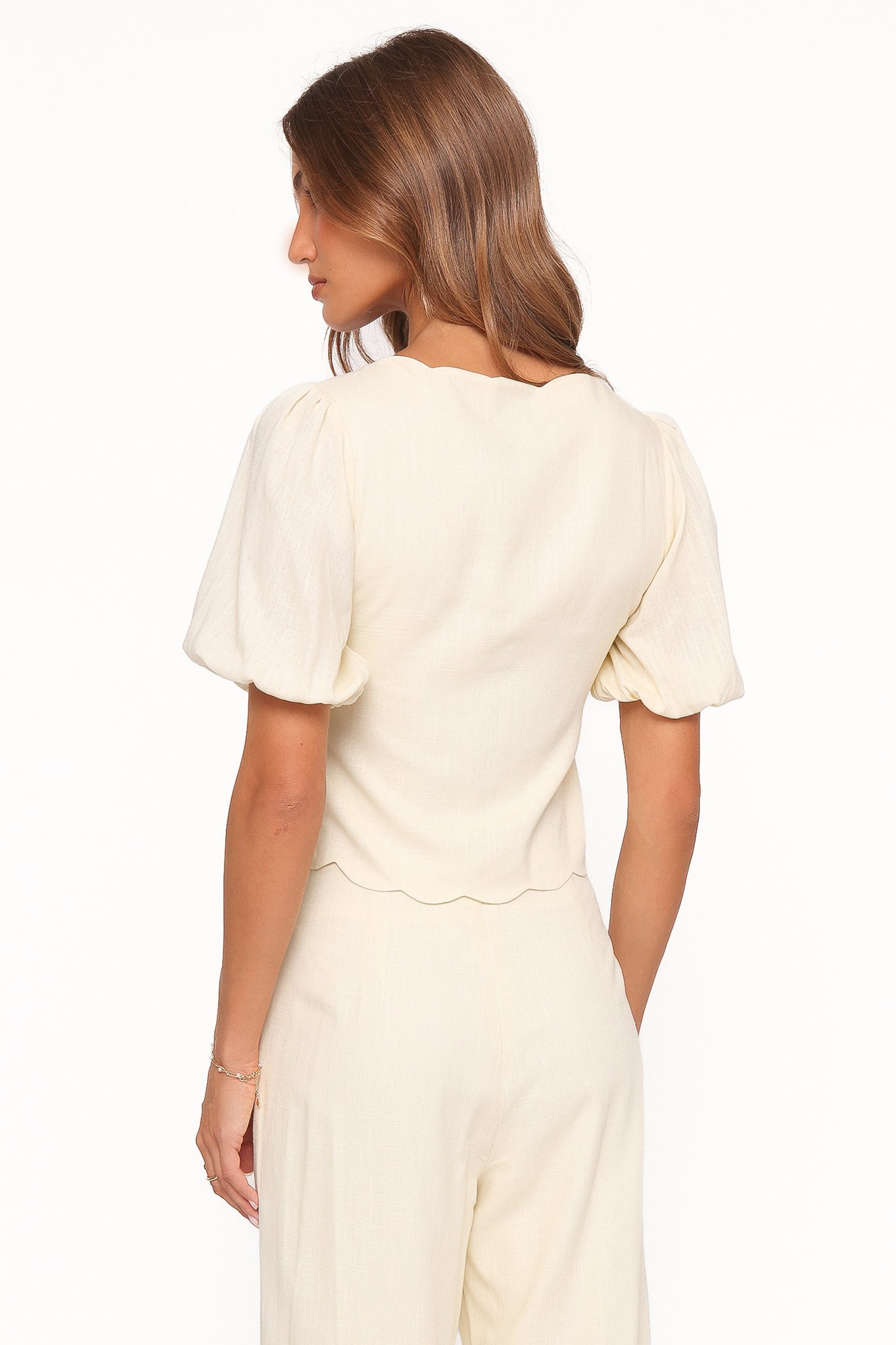Jensen Scallop Hem Top - Butter Yellow - Image 5