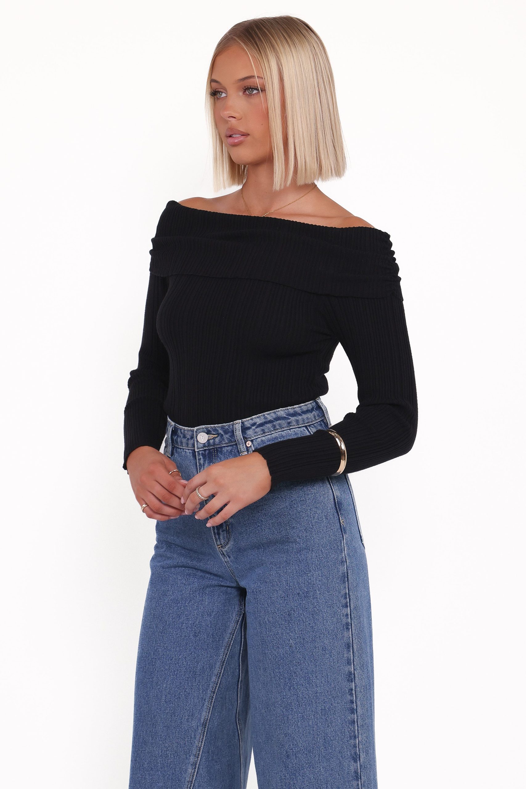Junia Tie Back Knit Top - Black - Image 3