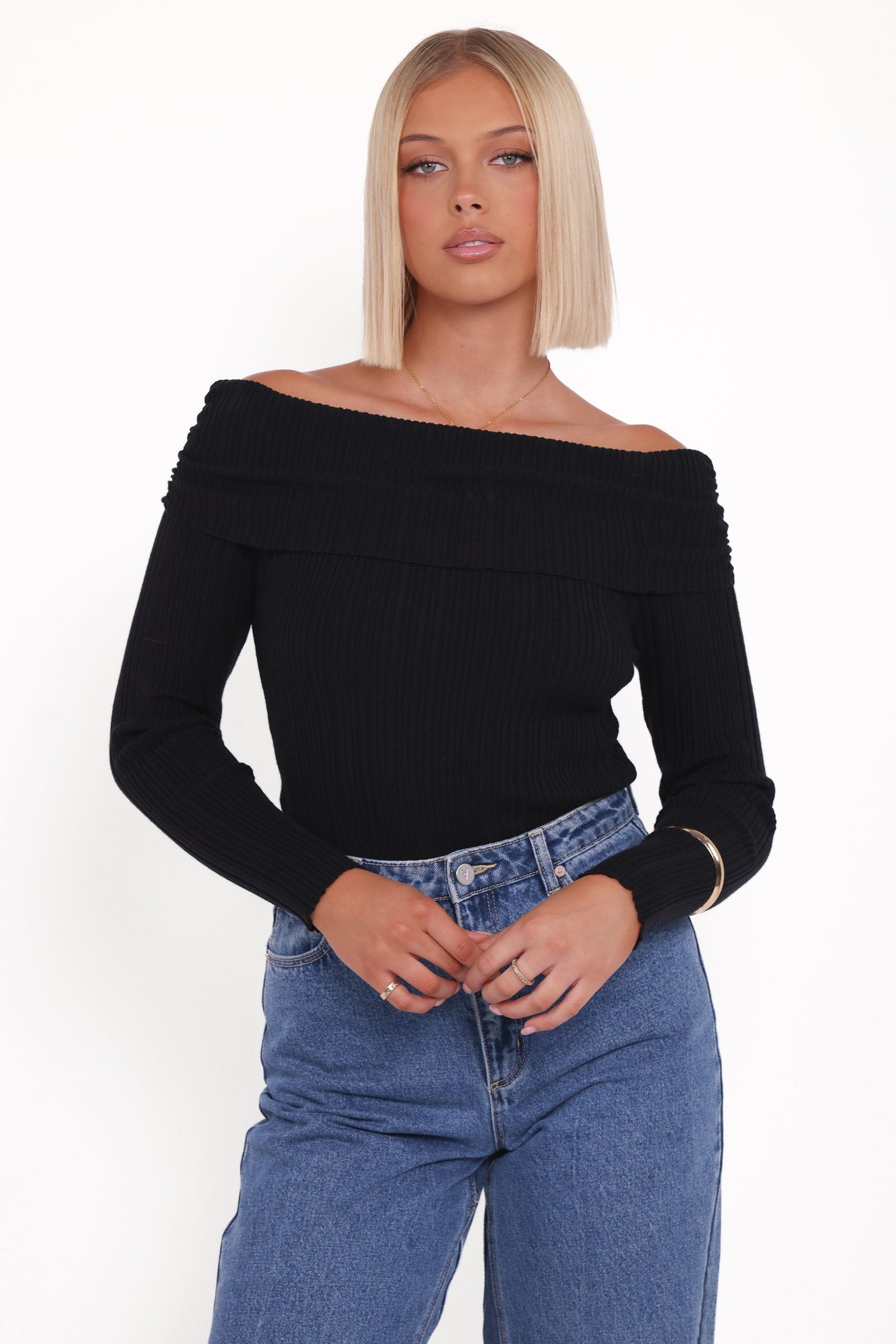 Junia Tie Back Knit Top - Black - Image 2