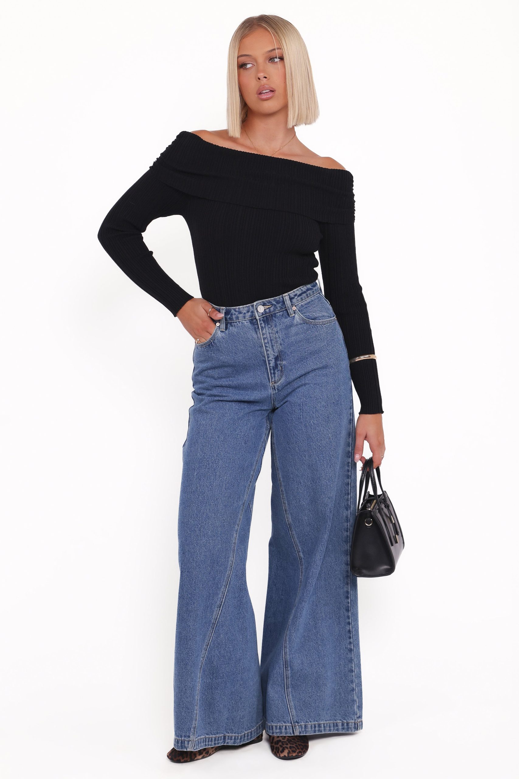 Junia Tie Back Knit Top - Black - Image 4