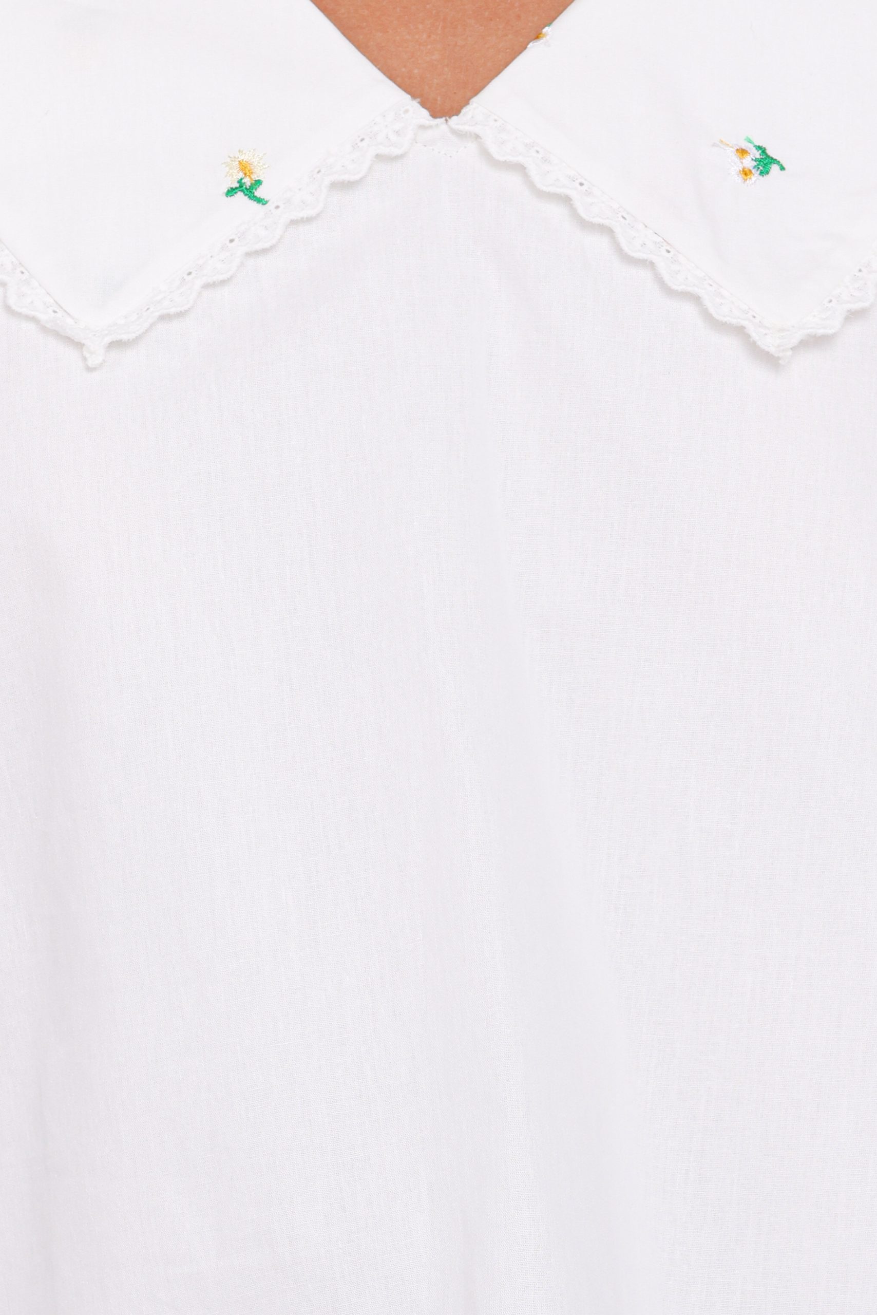 Kenna Embroidered Long Sleeve Top - White Floral - Image 7