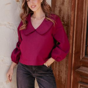Kenna Long Sleeve Top - Burg