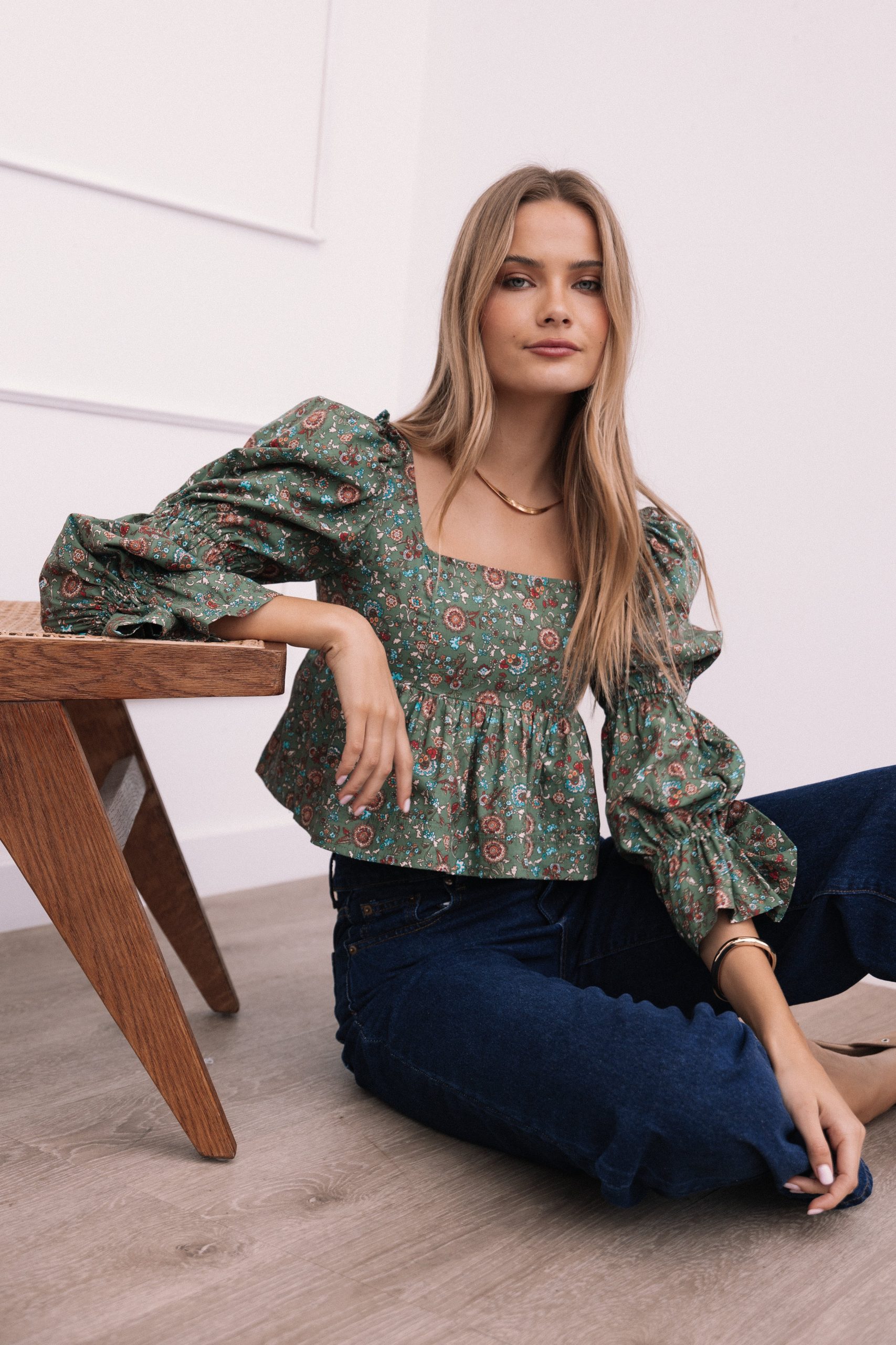 Kenny Top - Green Paisley Floral - Image 2