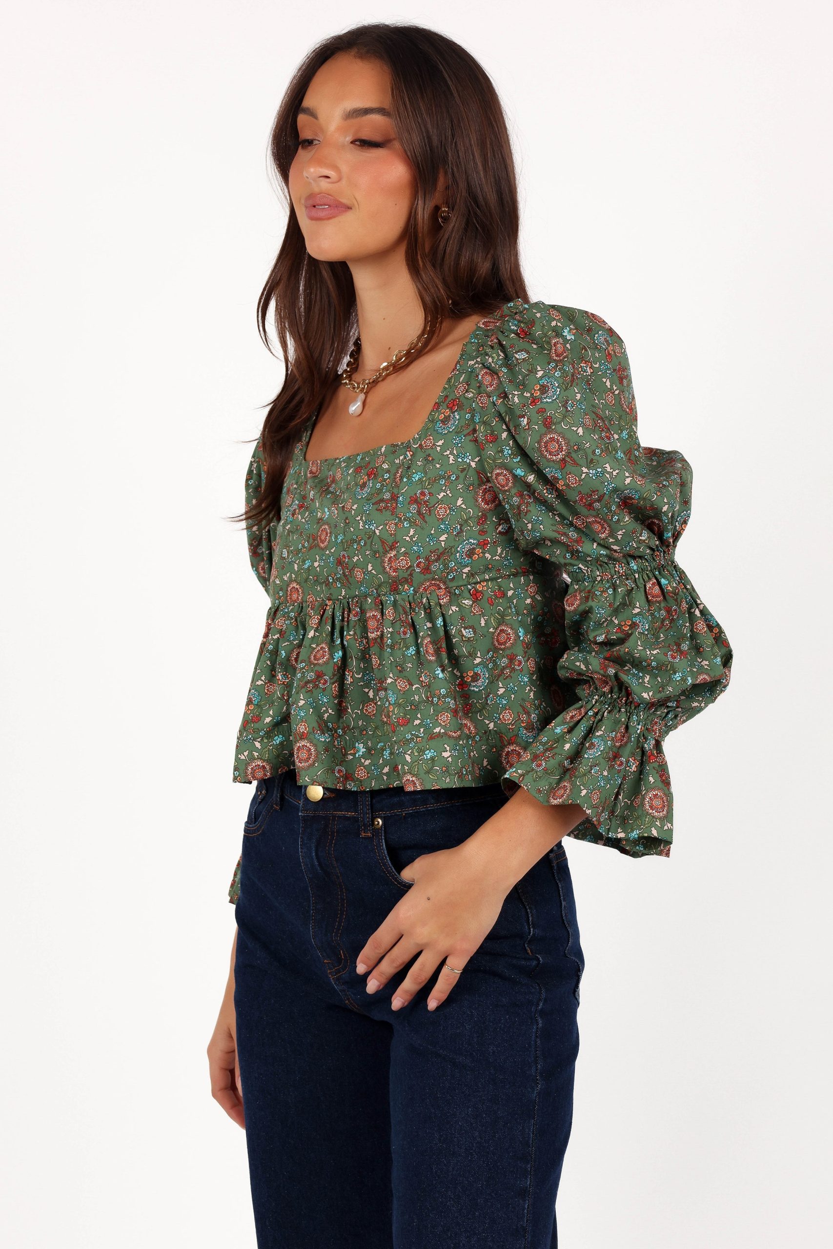 Kenny Top - Green Paisley Floral - Image 5