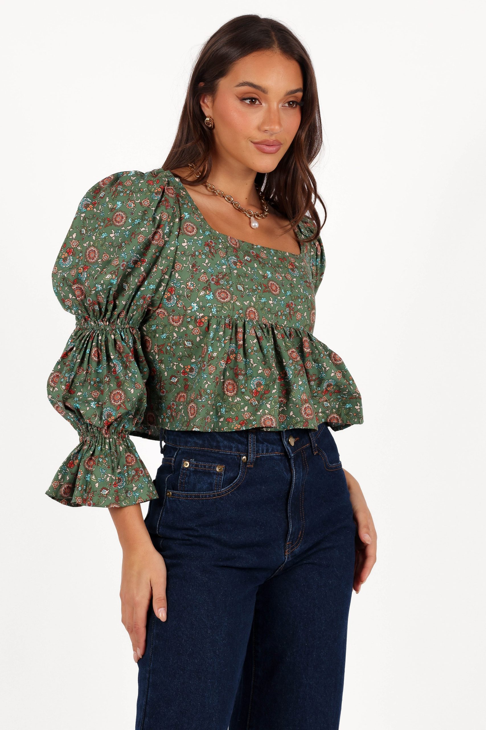 Kenny Top - Green Paisley Floral - Image 7