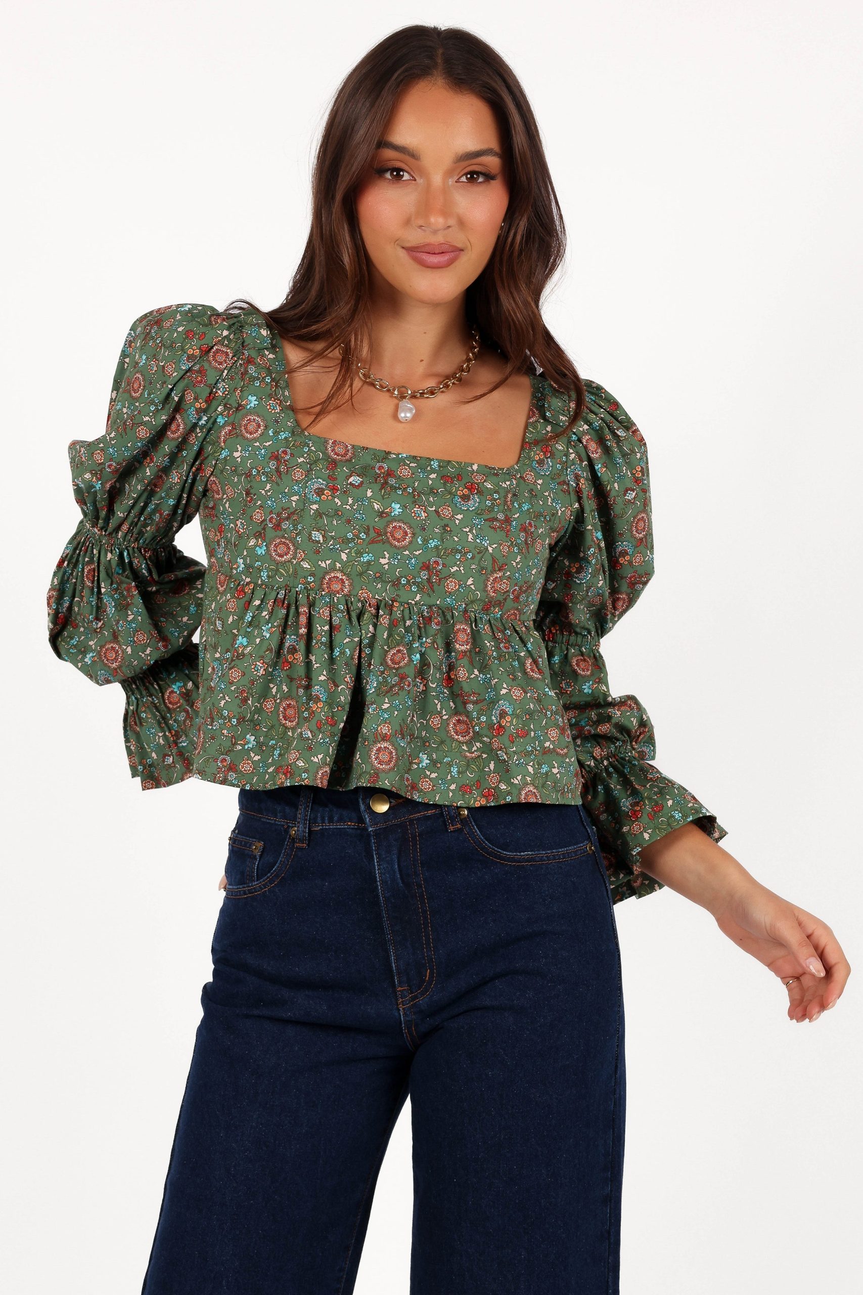 Kenny Top - Green Paisley Floral - Image 8