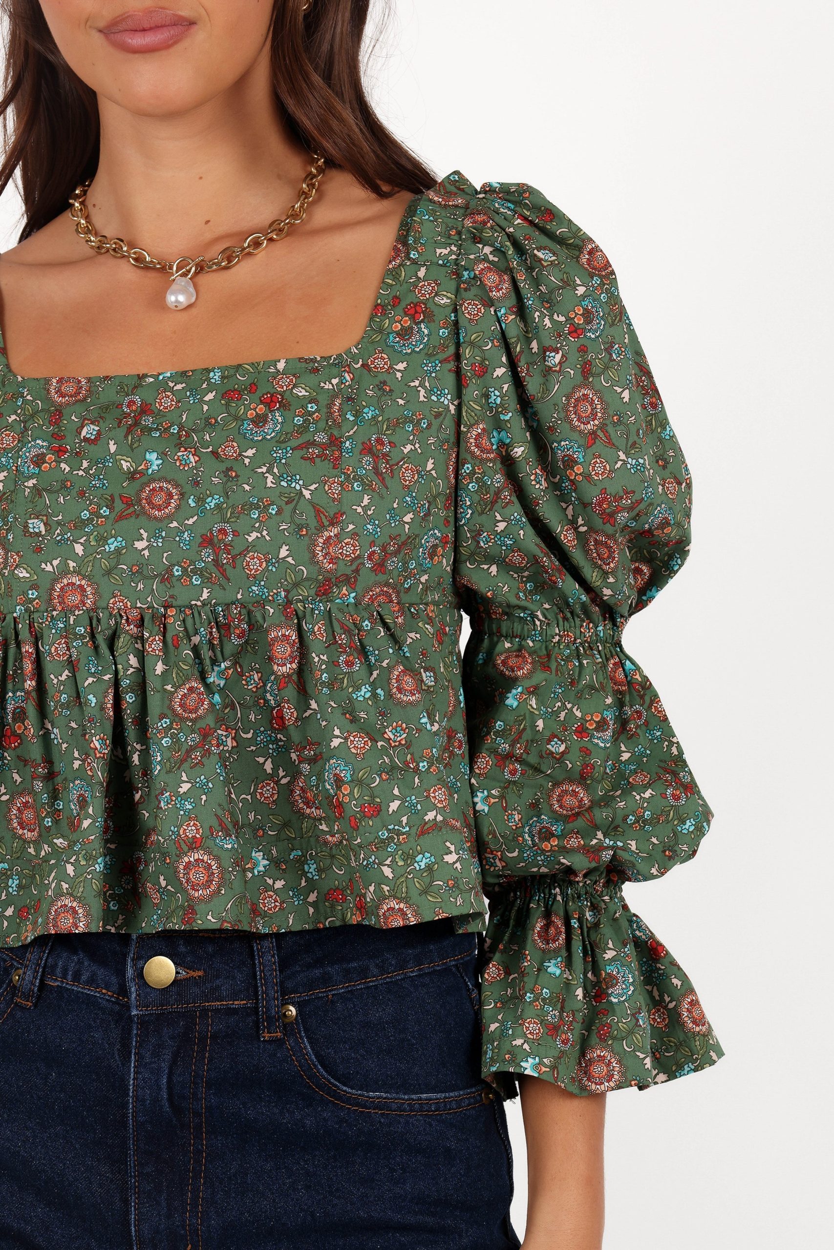 Kenny Top - Green Paisley Floral - Image 9