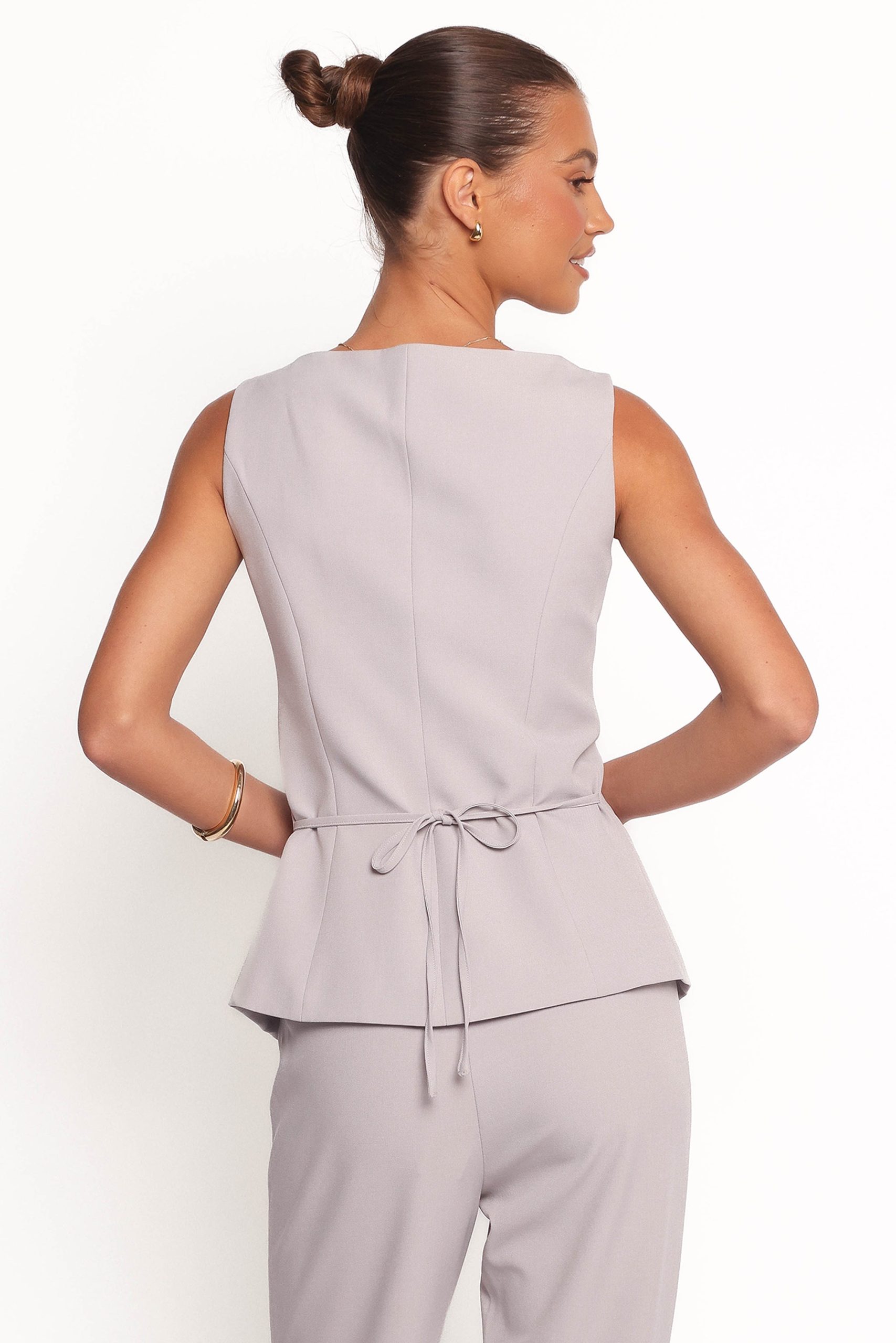 Kernie Vest Top - Light Grey - Image 3