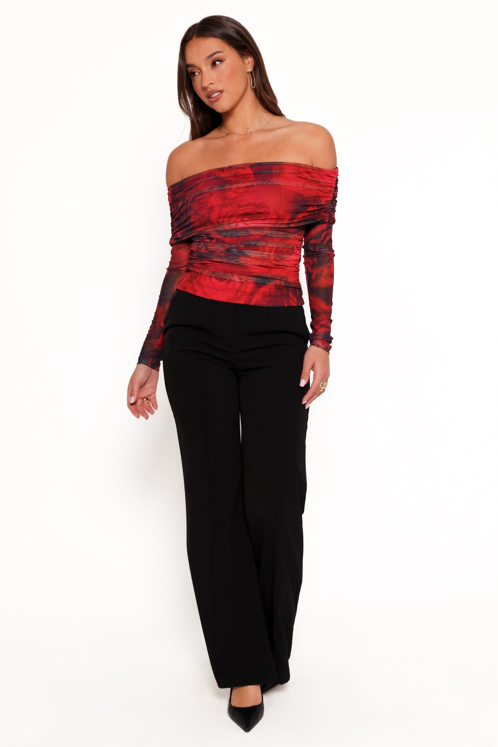 Koa Off Shoulder Top - Rose Print - Image 4