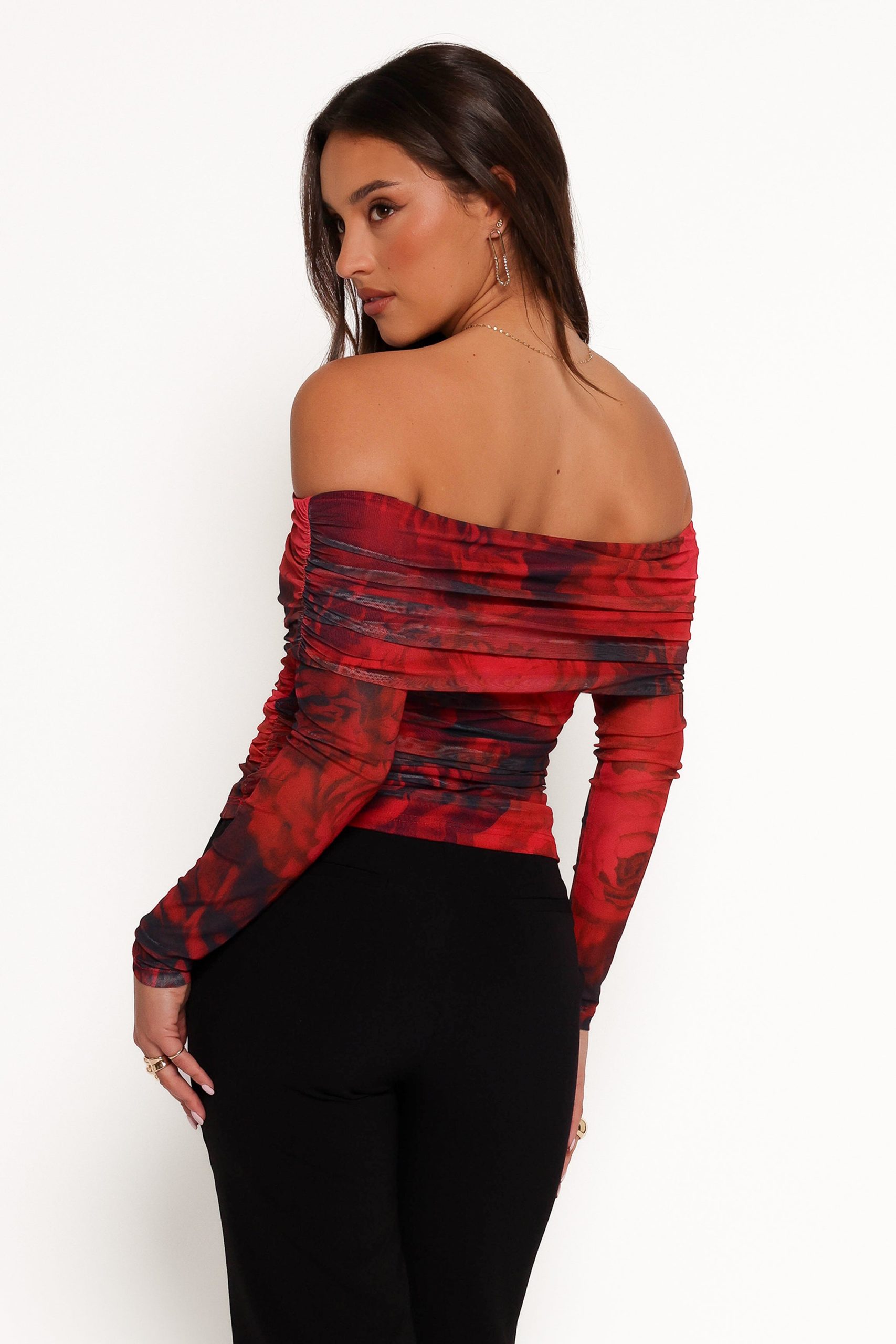 Koa Off Shoulder Top - Rose Print - Image 7