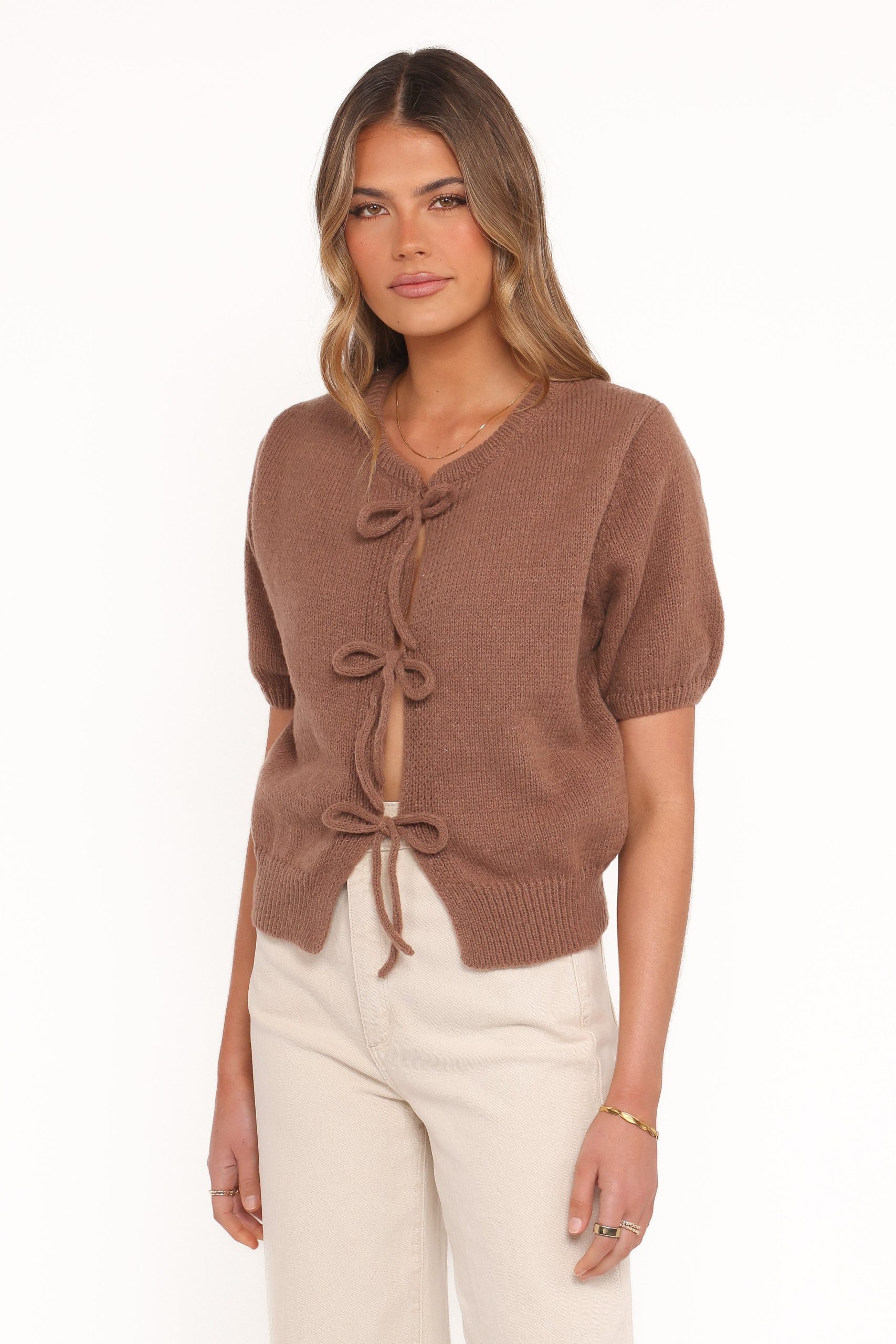 Koskie Tie Knit Top - Chocolate - Image 4