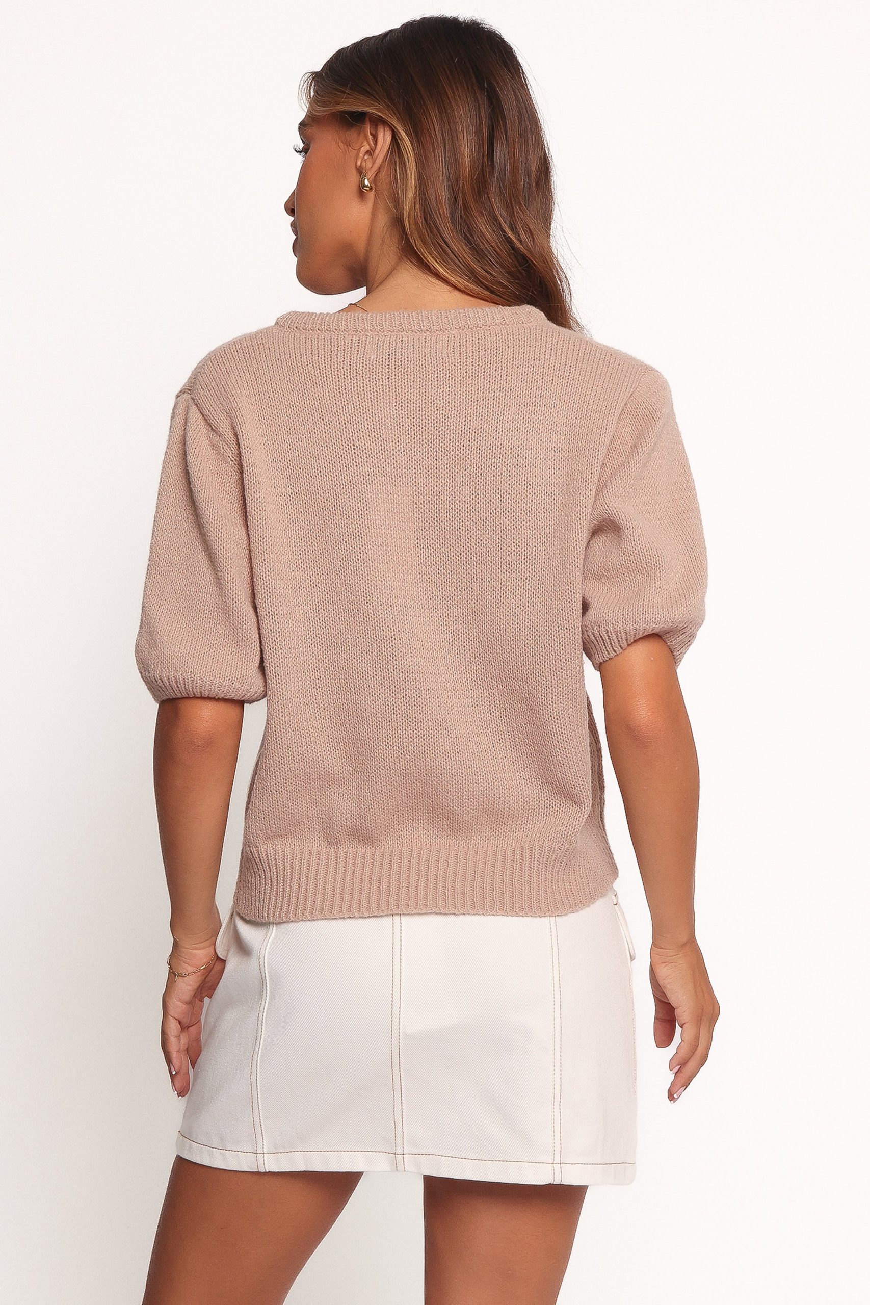 Koskie Tie Knit Top - Taupe - Image 4
