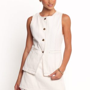 Kristy Denim Vest - White