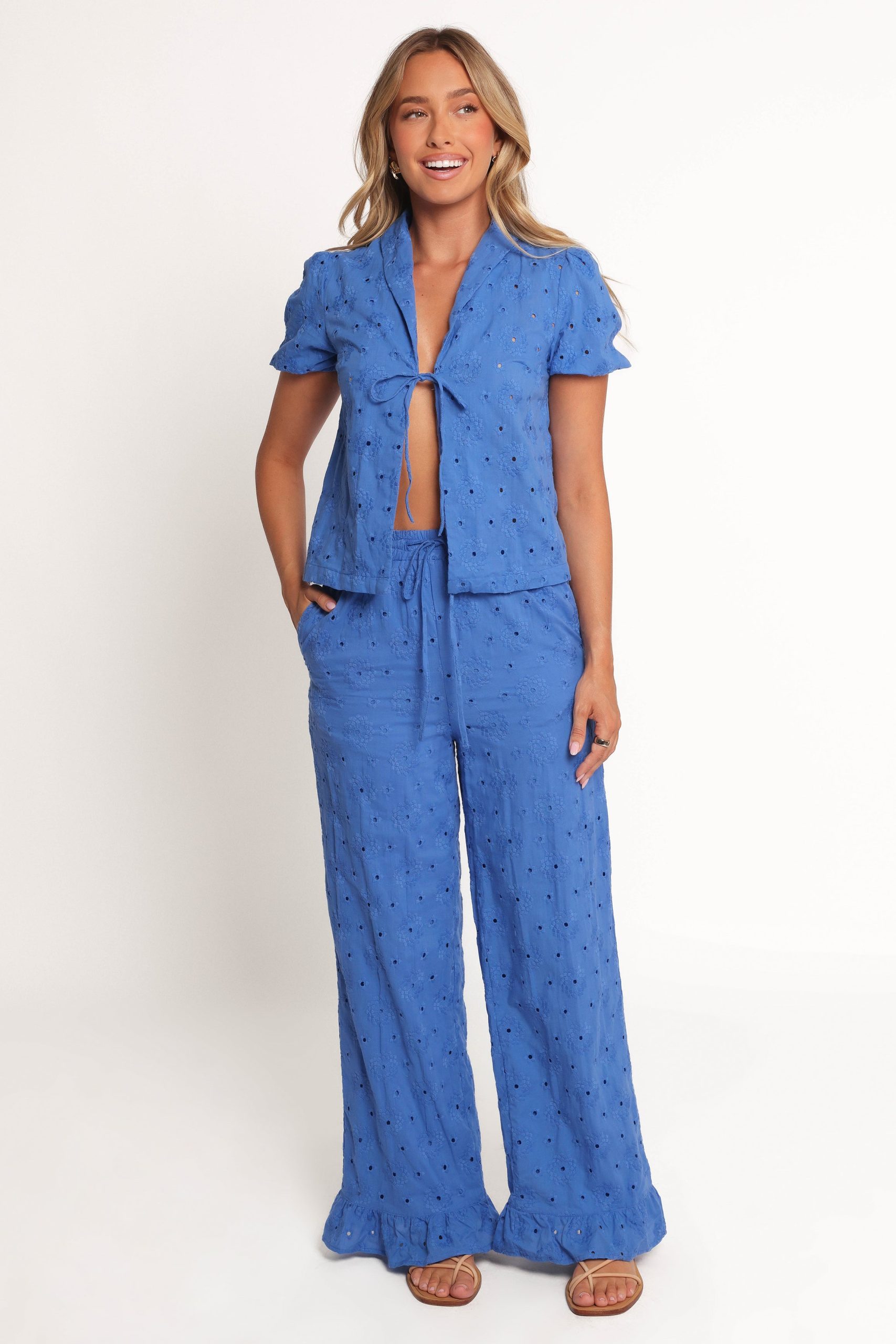 Ksenia Embroidered Tie Top - Cobalt - Image 7