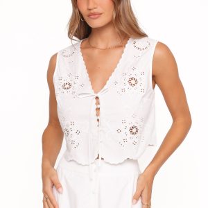 Kye Top - White Broderie