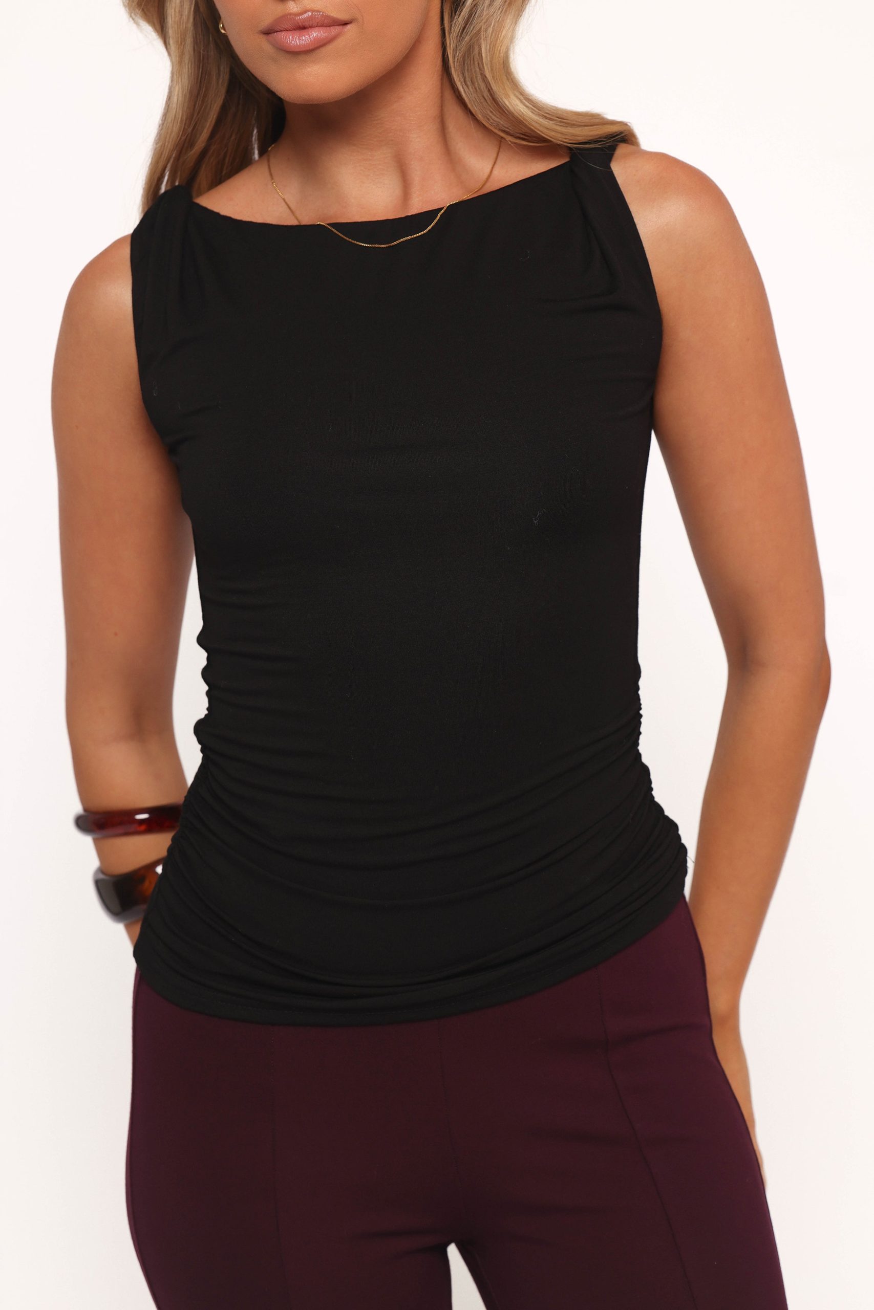 Lainey Twist Knit Top - Black - Image 2