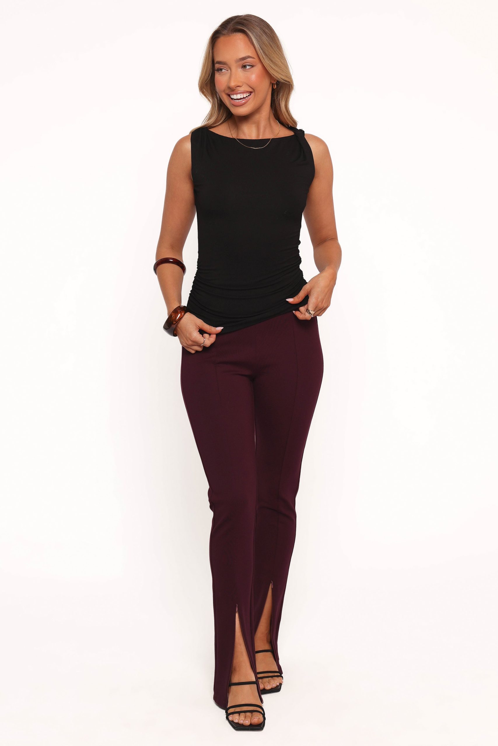 Lainey Twist Knit Top - Black - Image 7