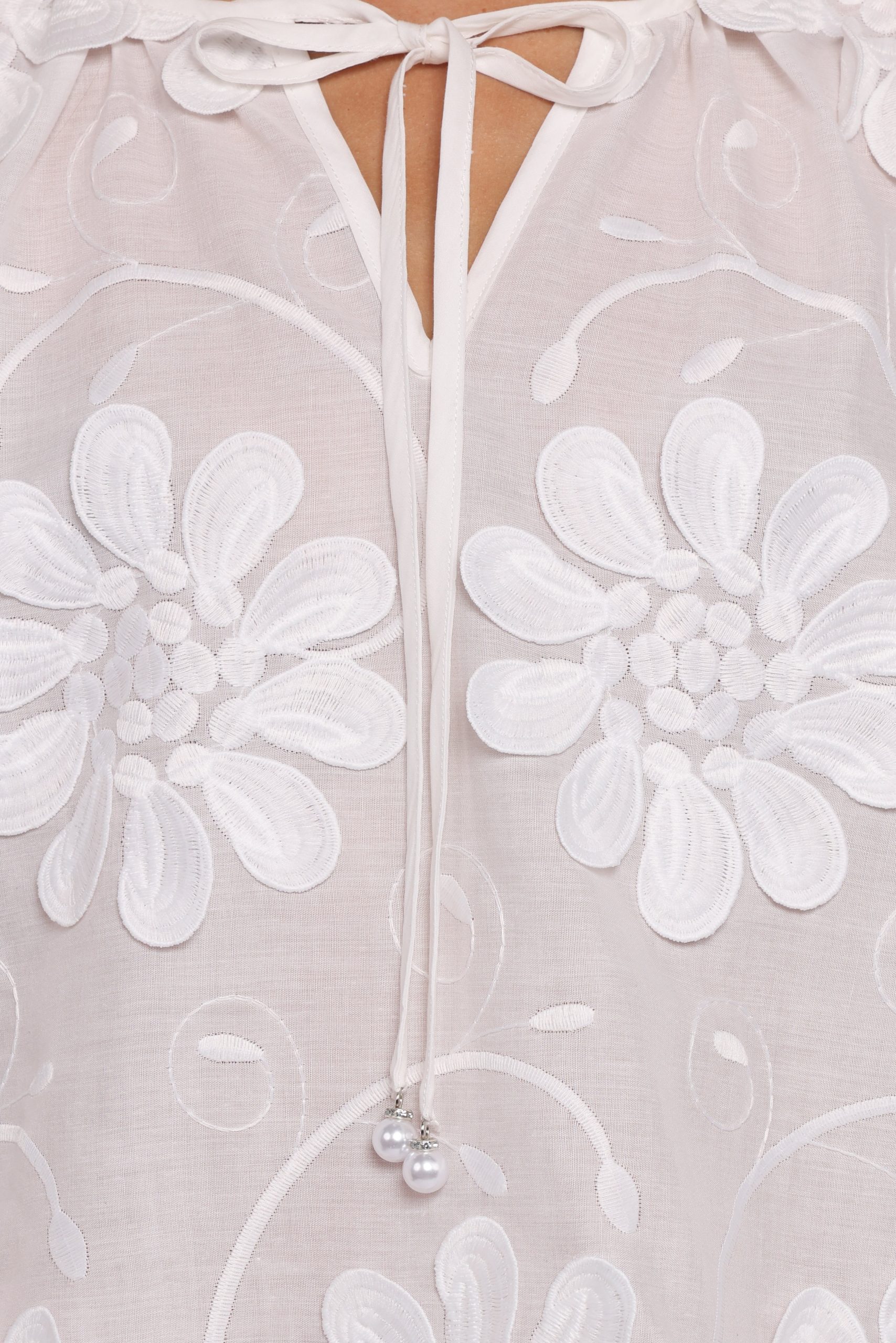 Leire Embroidered Blouse - White - Image 6