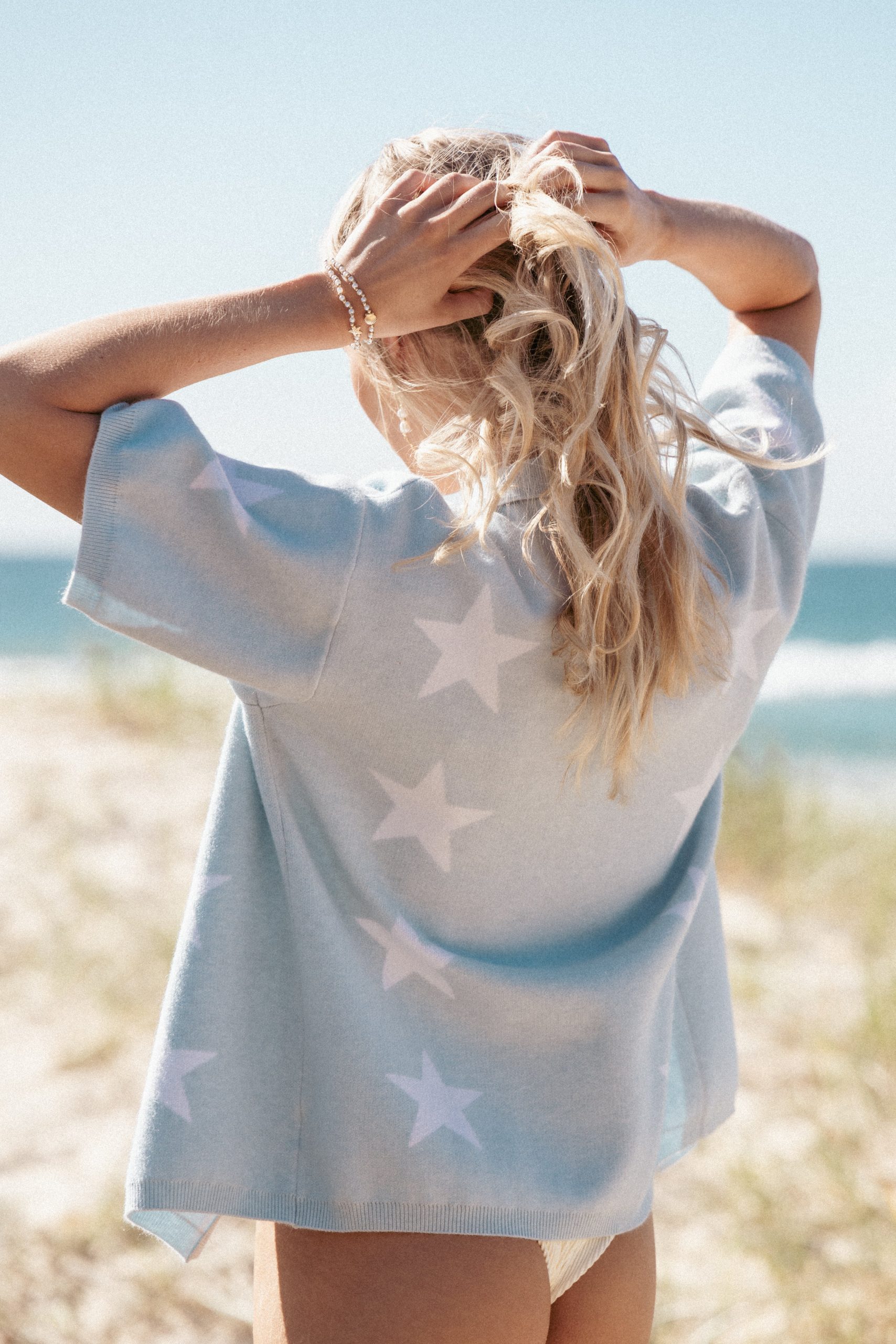 Lela Knitted Shirt - Light Blue Stars - Image 8