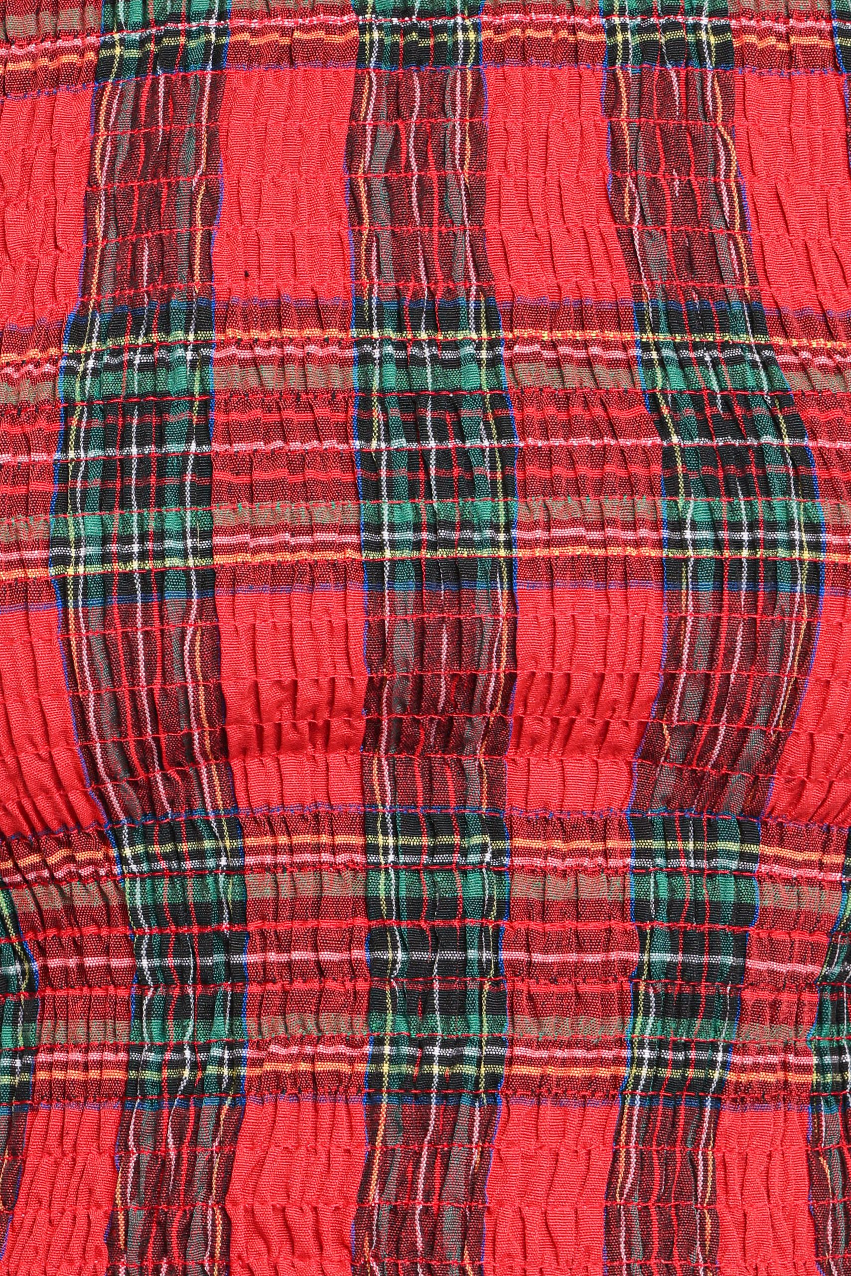 Lillee Ruched Top - Red Plaid - Image 7