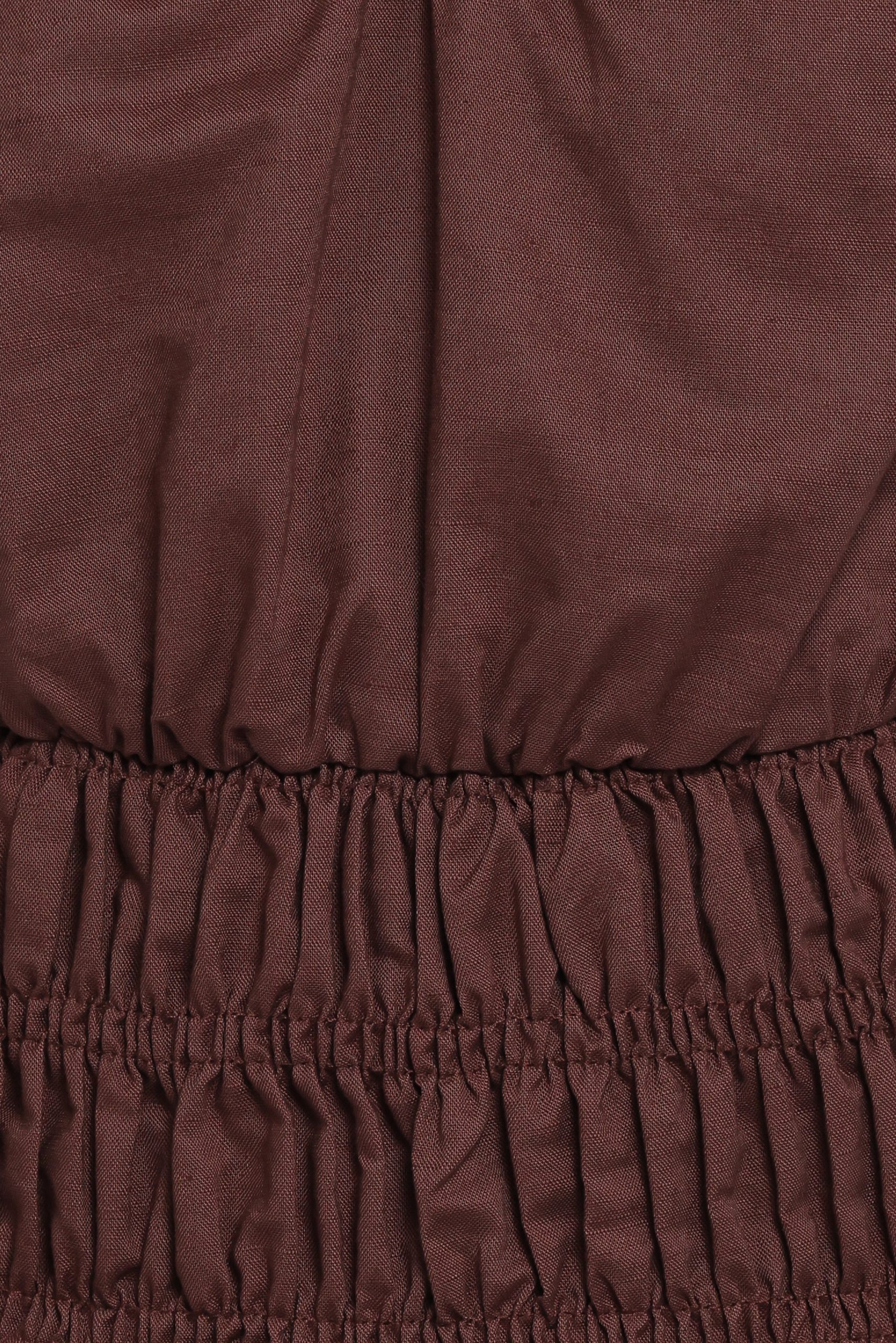 Lucilla Shirred Waist Top - Chocolate - Image 7