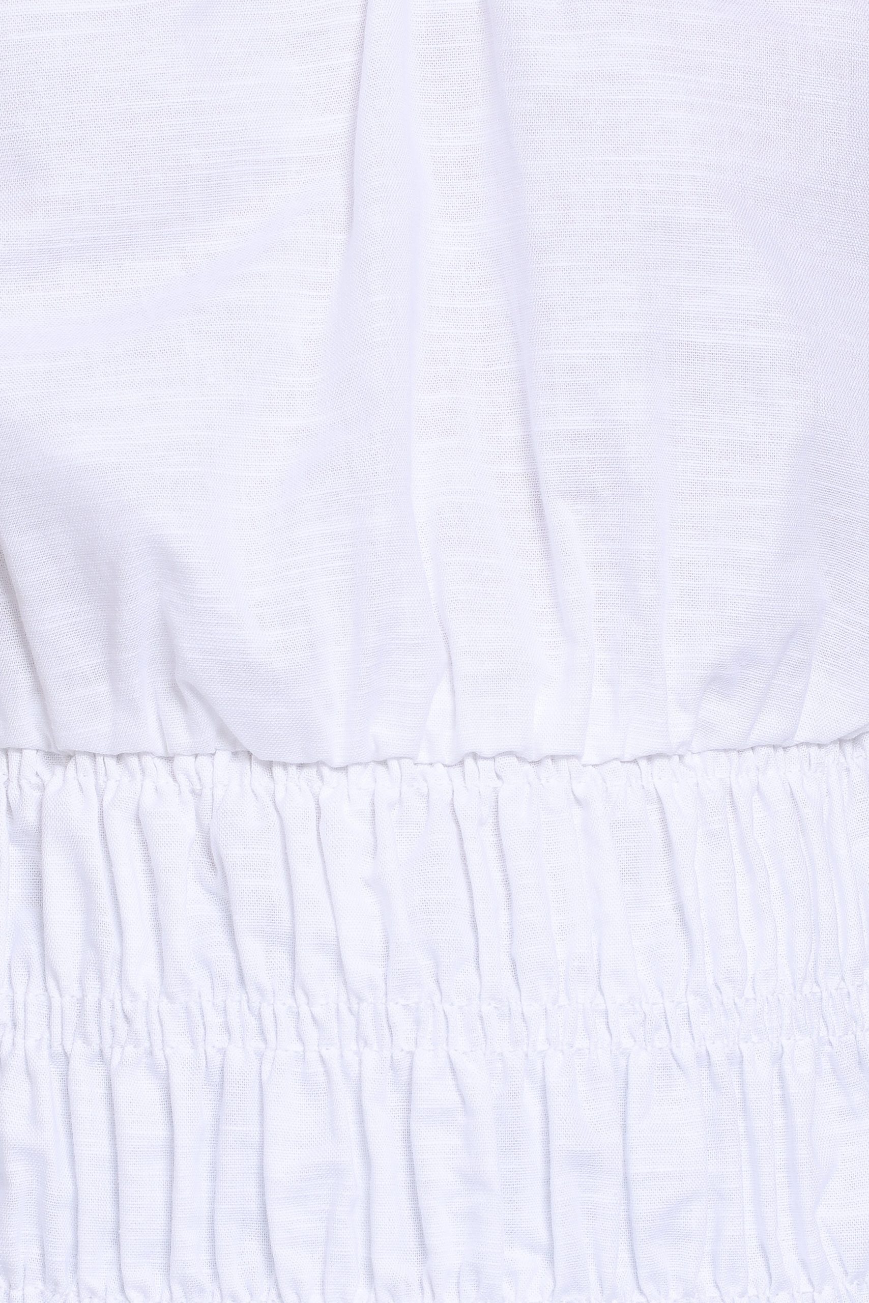 Lucilla Shirred Waist Top - White - Image 7