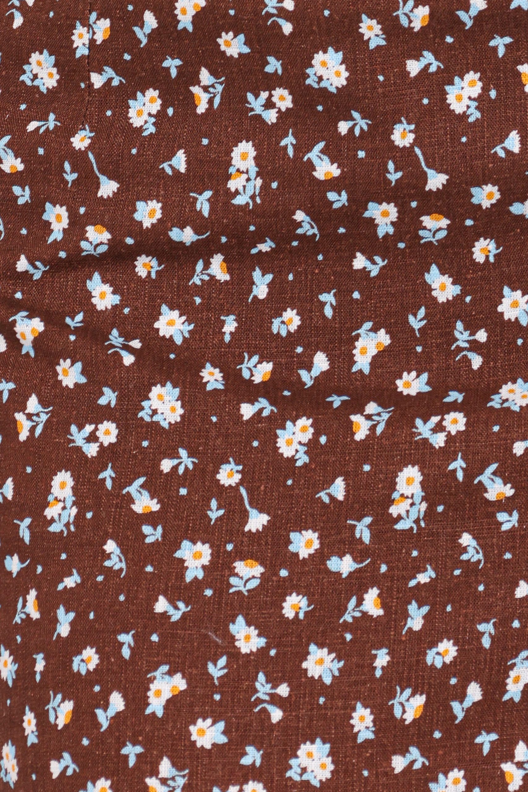 Madison Linen Cropped Tank - Brown Floral - Image 7
